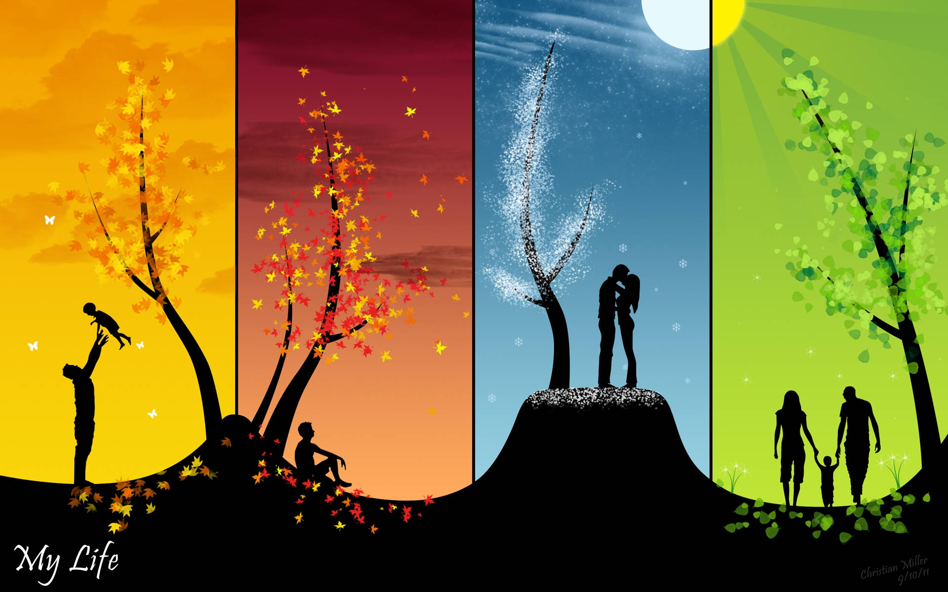 autumn, winter, spring, Full HD Desktop Wallpaper