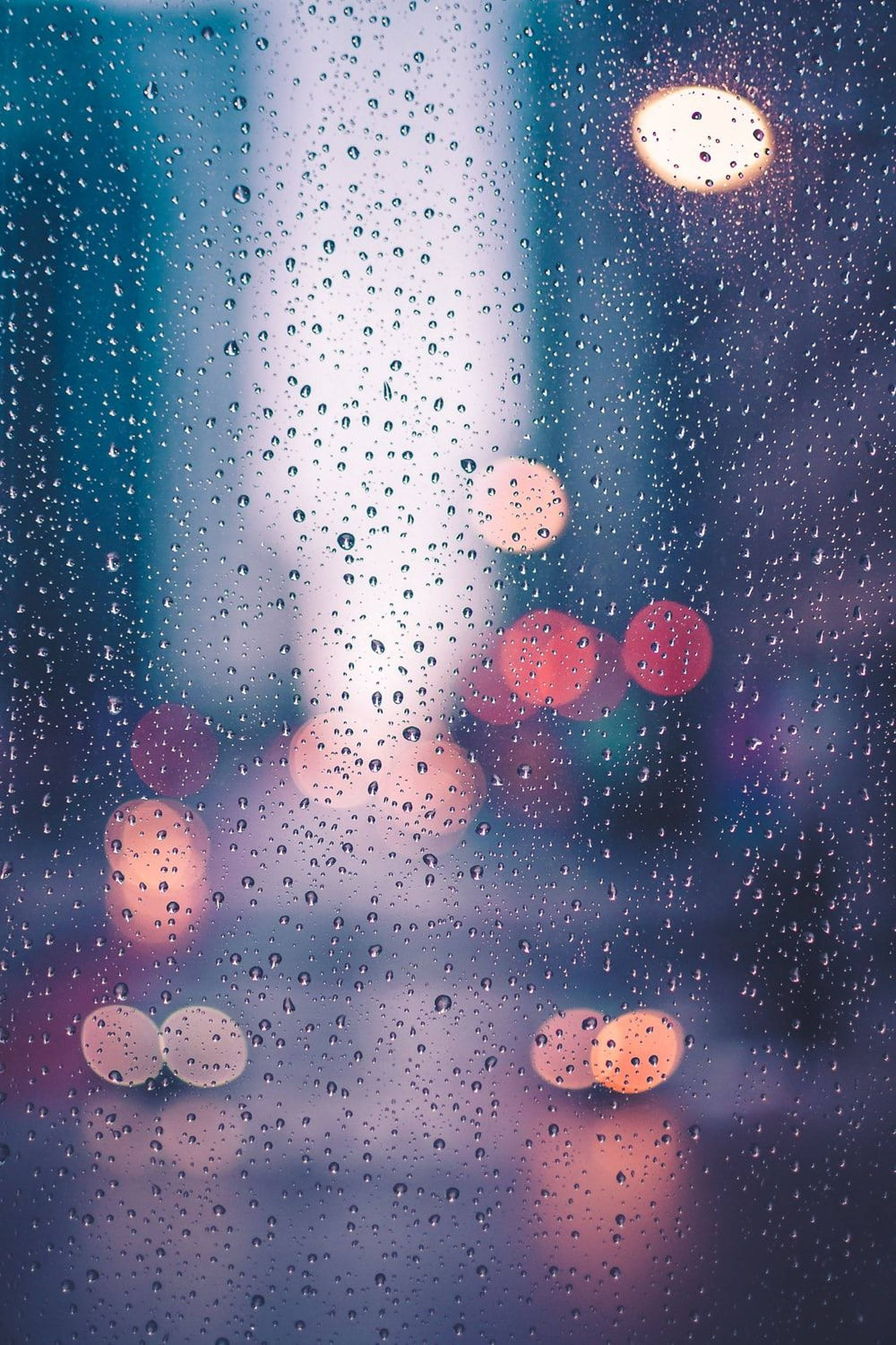 raindrops, window, city lights, 2K Phone Wallpaper