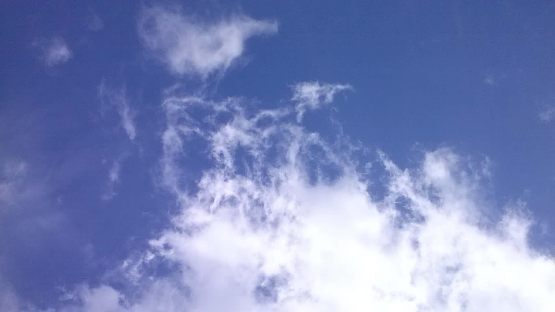 CLOUD-40, soft wispy white clouds, vibrant deep blue sky, Full HD Desktop Wallpaper