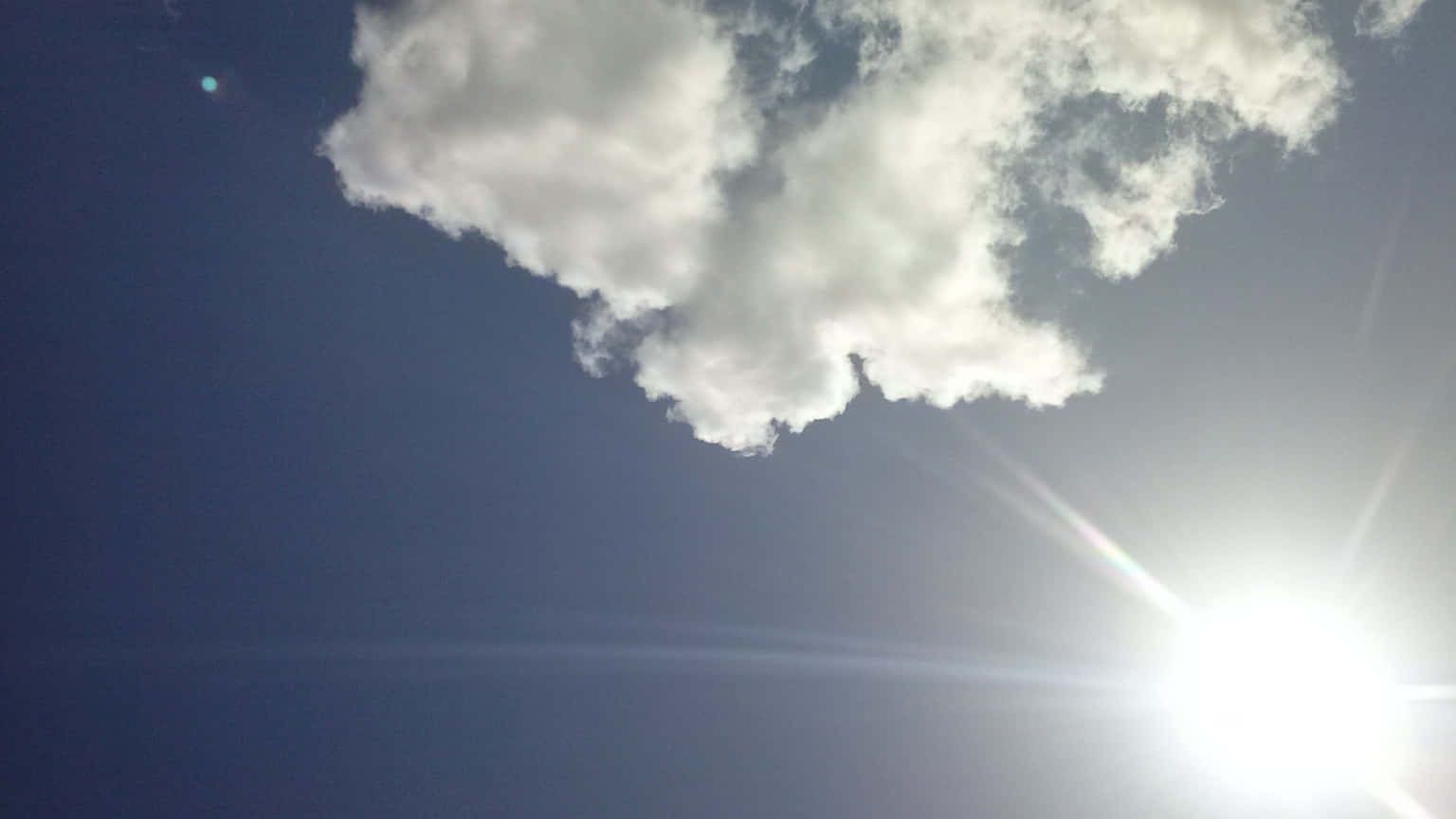 SUN-1, bright sun, fluffy white cloud, HD Desktop Wallpaper