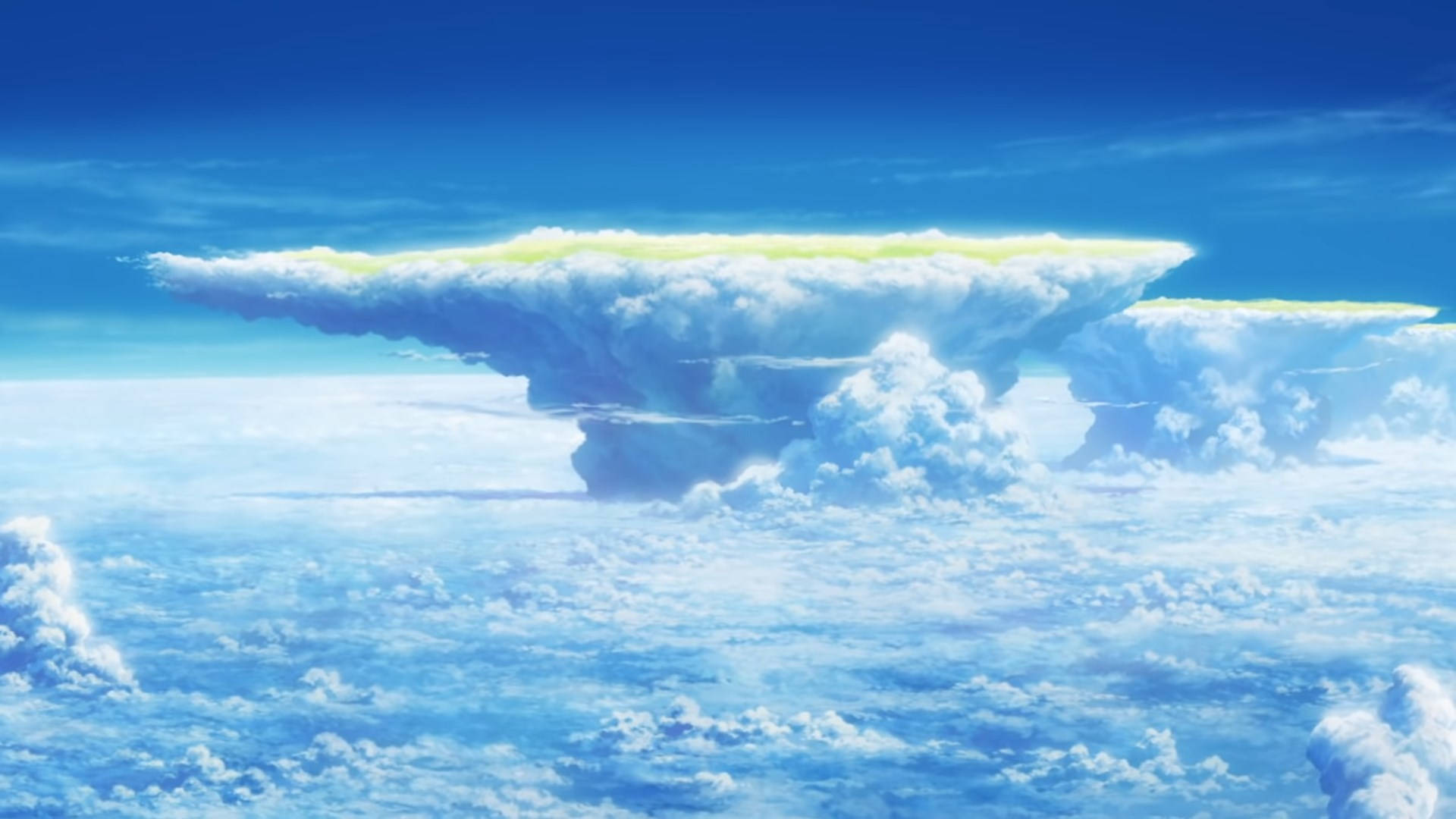 Weathering With You, clouds, golden light, Full HD Desktop Wallpaper