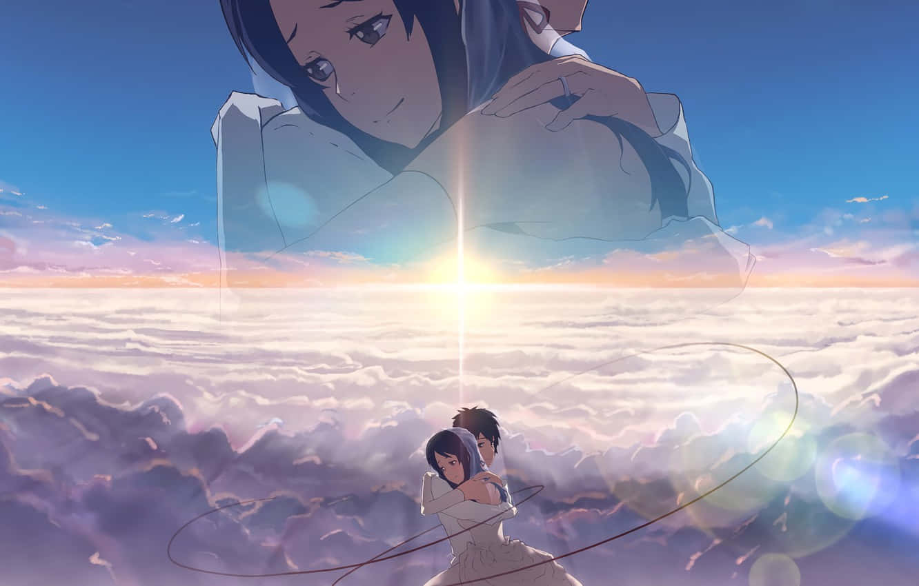 Weathering With You, sunrise, giant floating face, HD Desktop Wallpaper