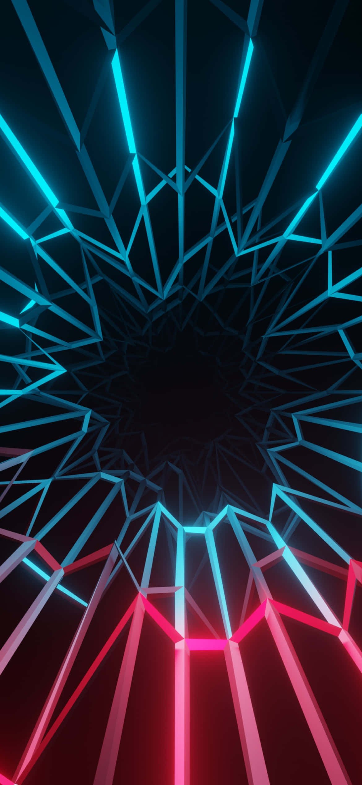 blue and pink aesthetic neon, futuristic tunnel, glowing blue and pink neon lines, Full HD Phone Wallpaper