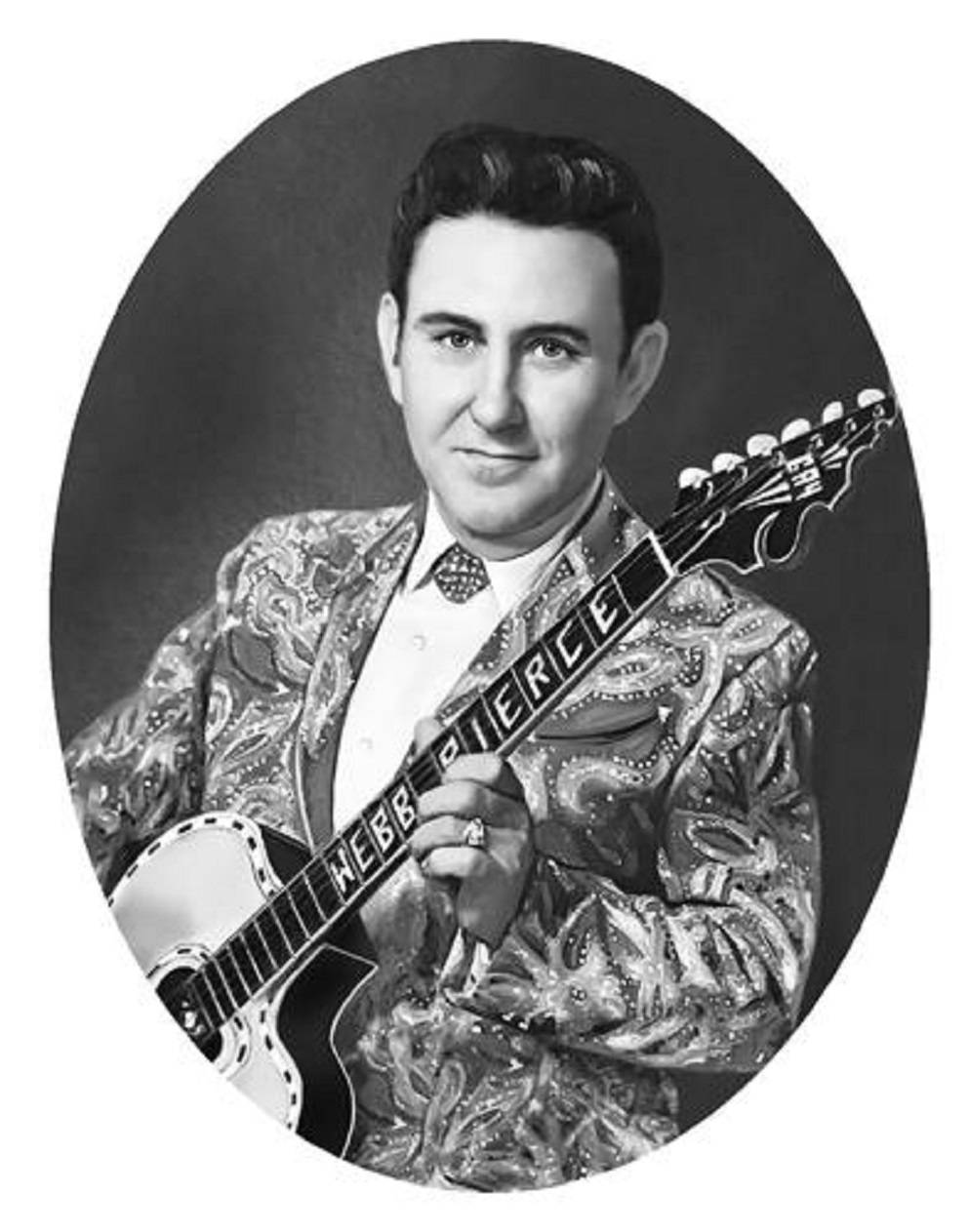 Webb Pierce, signature guitar, studio oval frame, SD Phone Wallpaper