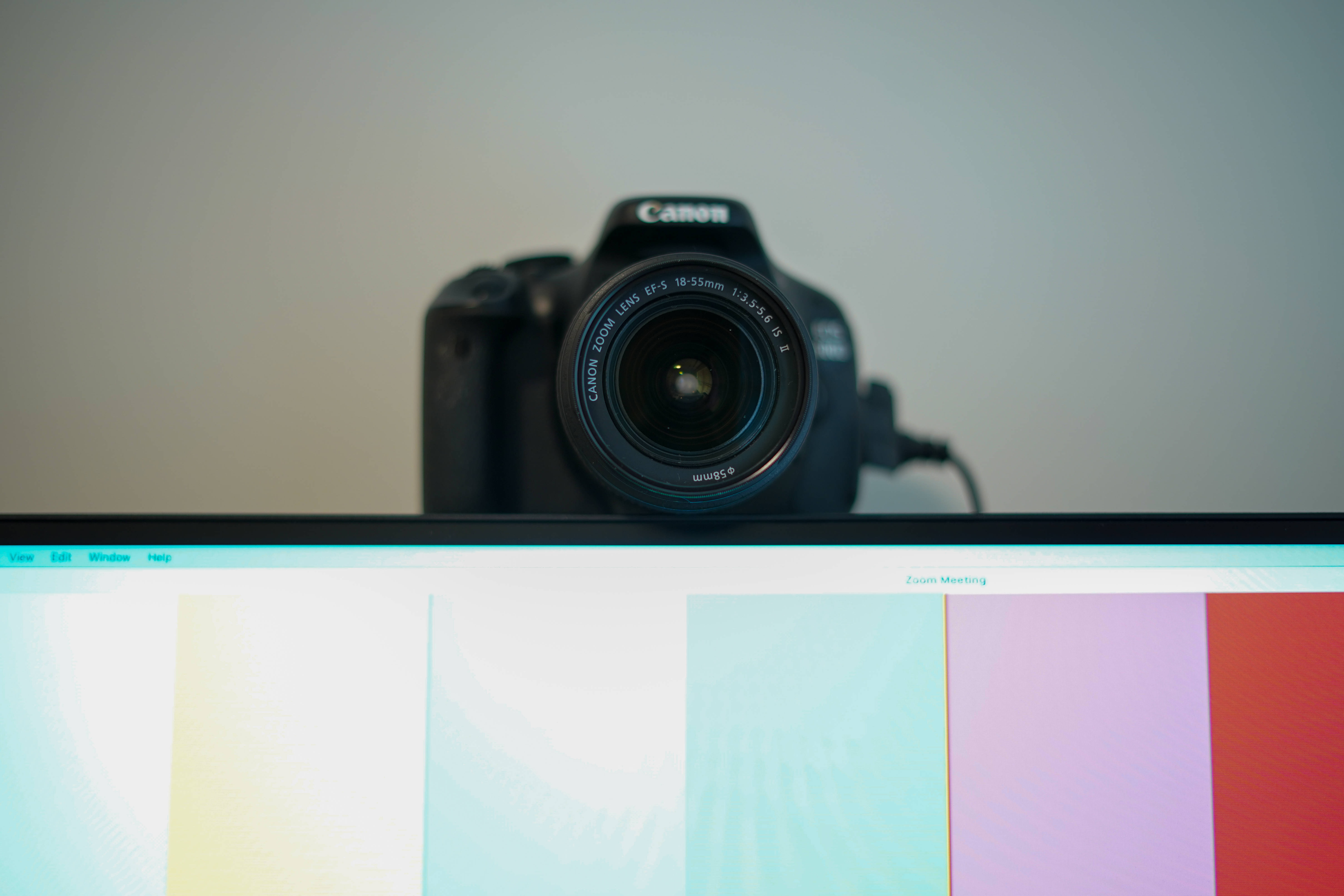 black, Canon DSLR, monitor, 5K Desktop Wallpaper