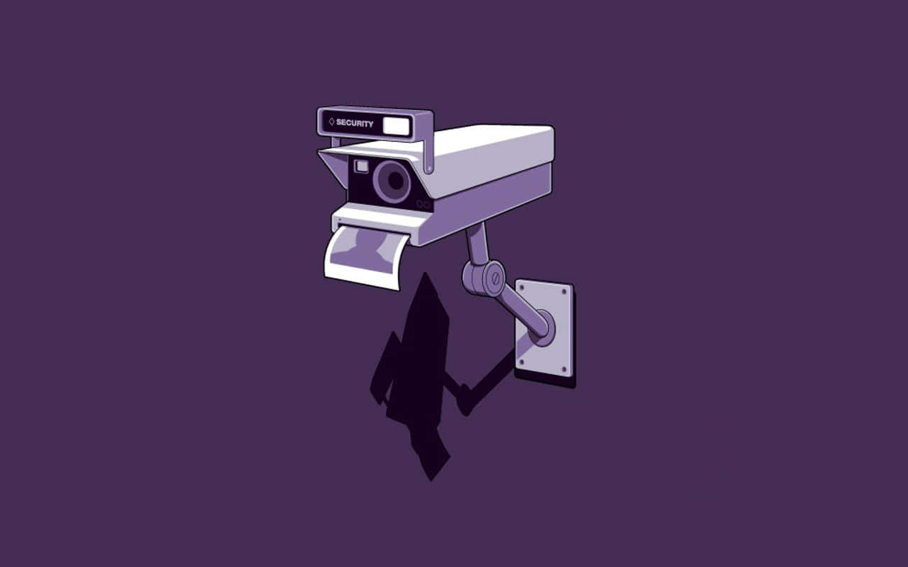 modern cctv security camera, city skyline, fleeing figure, HD Desktop Wallpaper