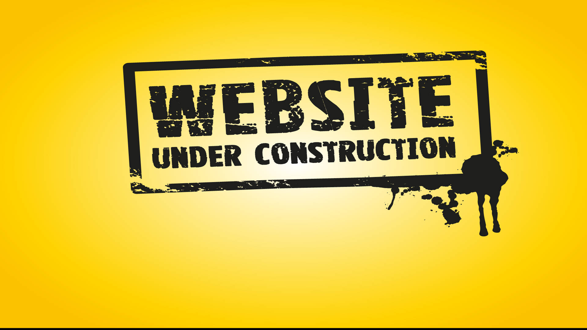 website under construction, distressed stamp, vibrant yellow gradient background, Full HD Desktop Wallpaper