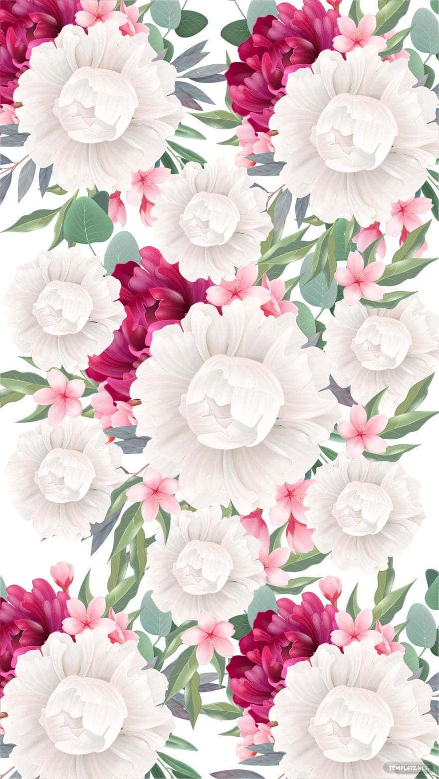big blooming pink flowers, white and deep pink peonies, green leaves, HD Phone Wallpaper