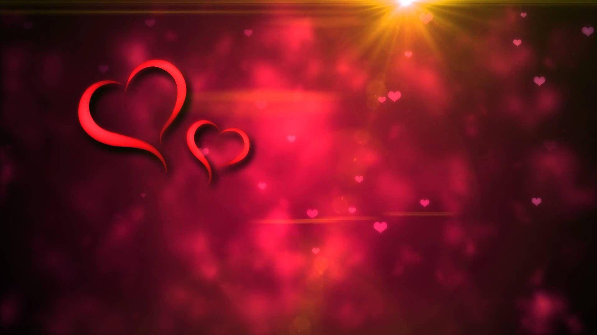dark red, glowing red hearts, radiant pink and red bokeh, Full HD Desktop Wallpaper
