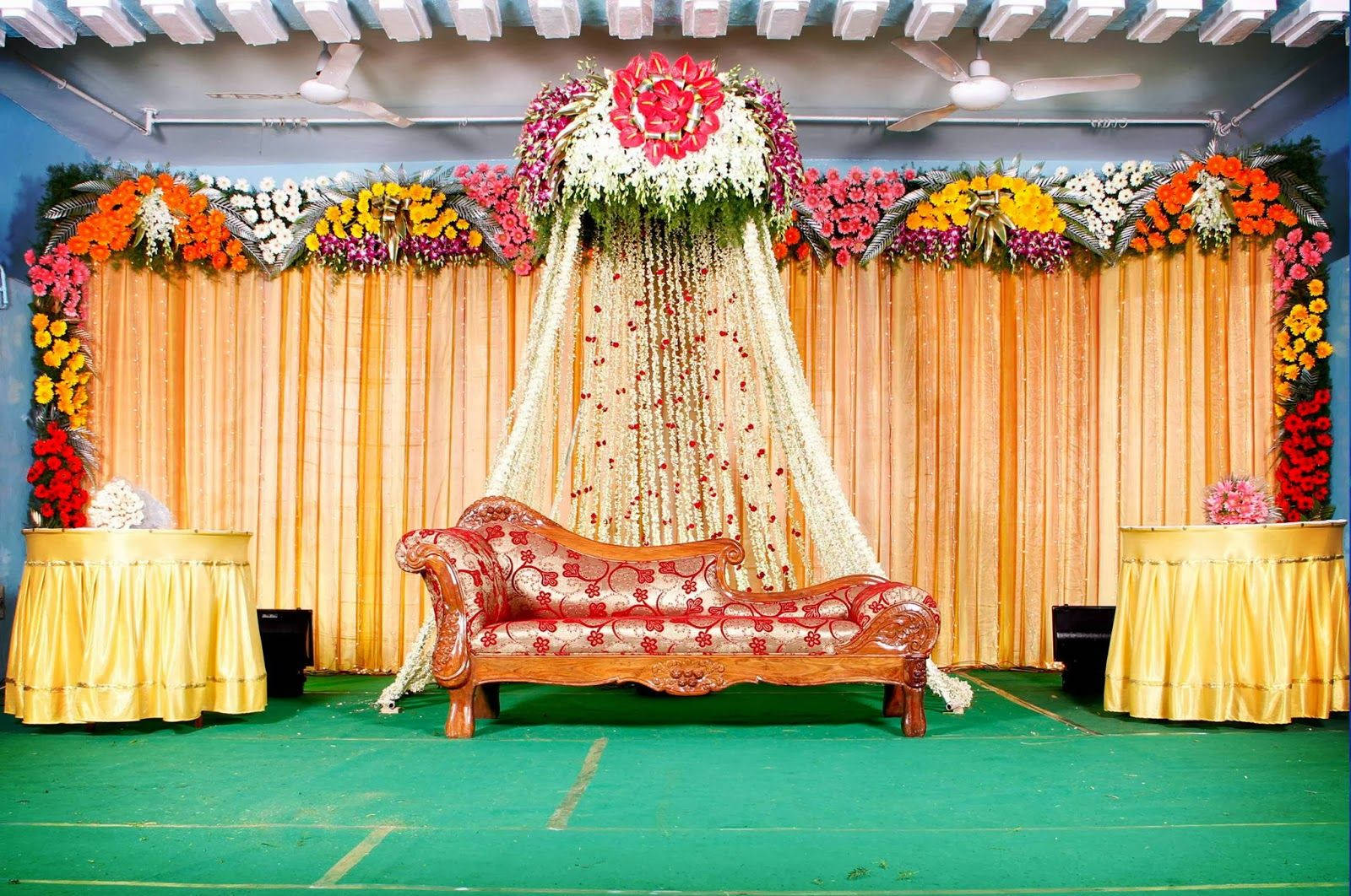 Wedding Album, floral canopy, red chaise lounge, HD Desktop Wallpaper