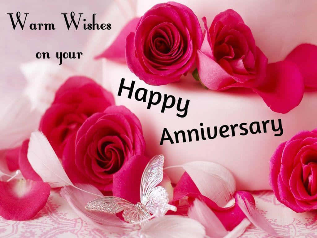 anniversary wedding cake, pink roses, silver butterfly, SD Desktop Wallpaper