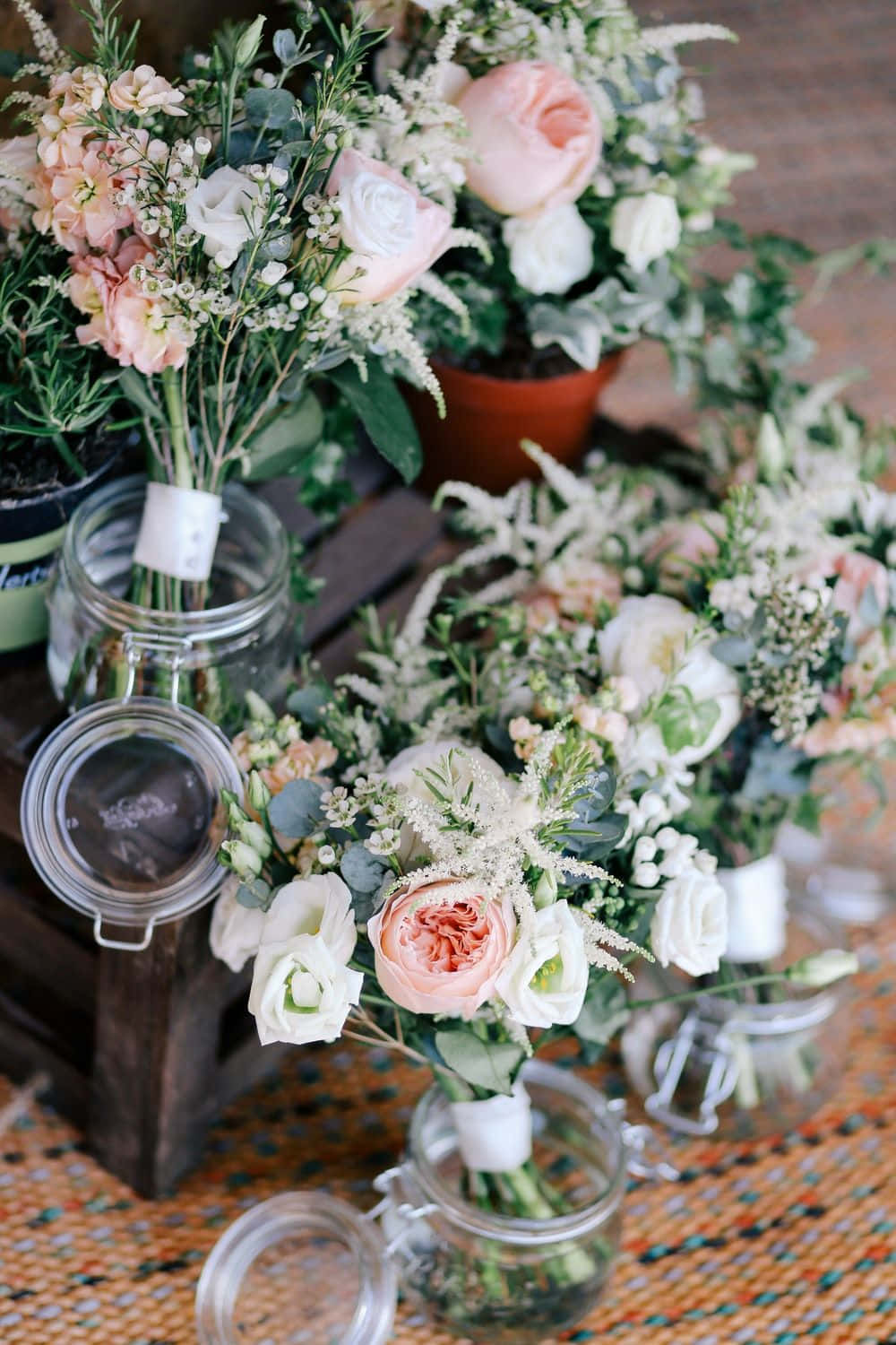 wedding flowers, peach, white, HD Phone Wallpaper