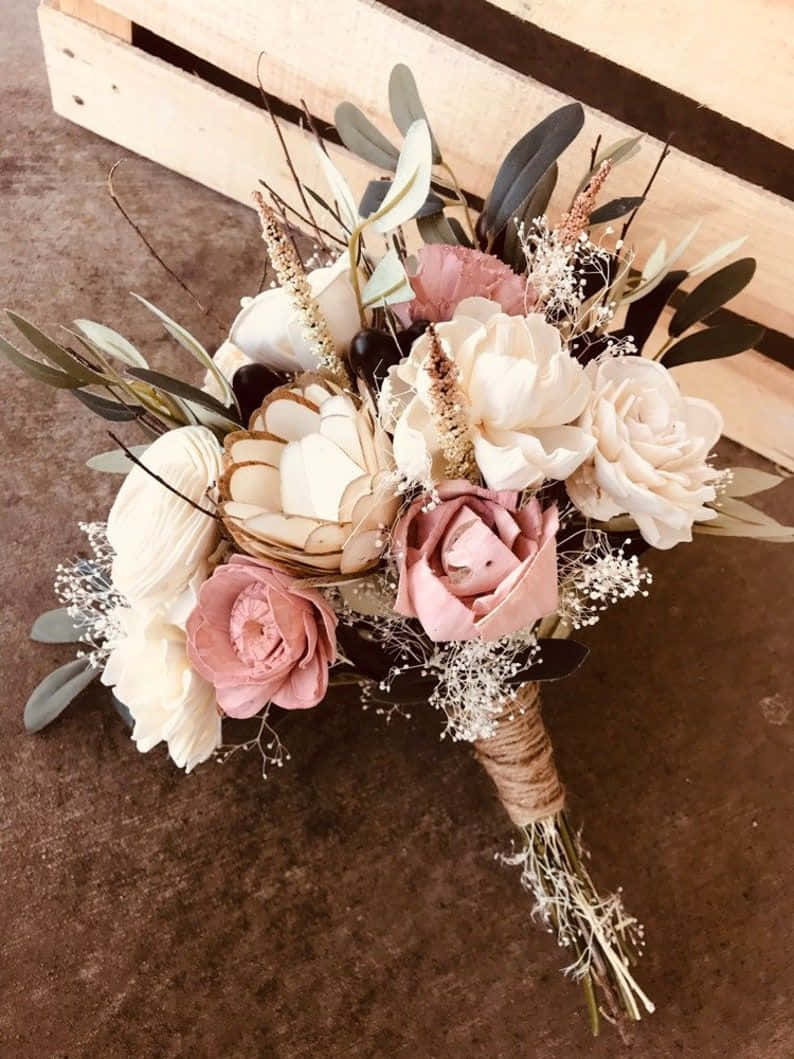 roses wedding, pastel floral bouquet, roses, SD Phone Wallpaper