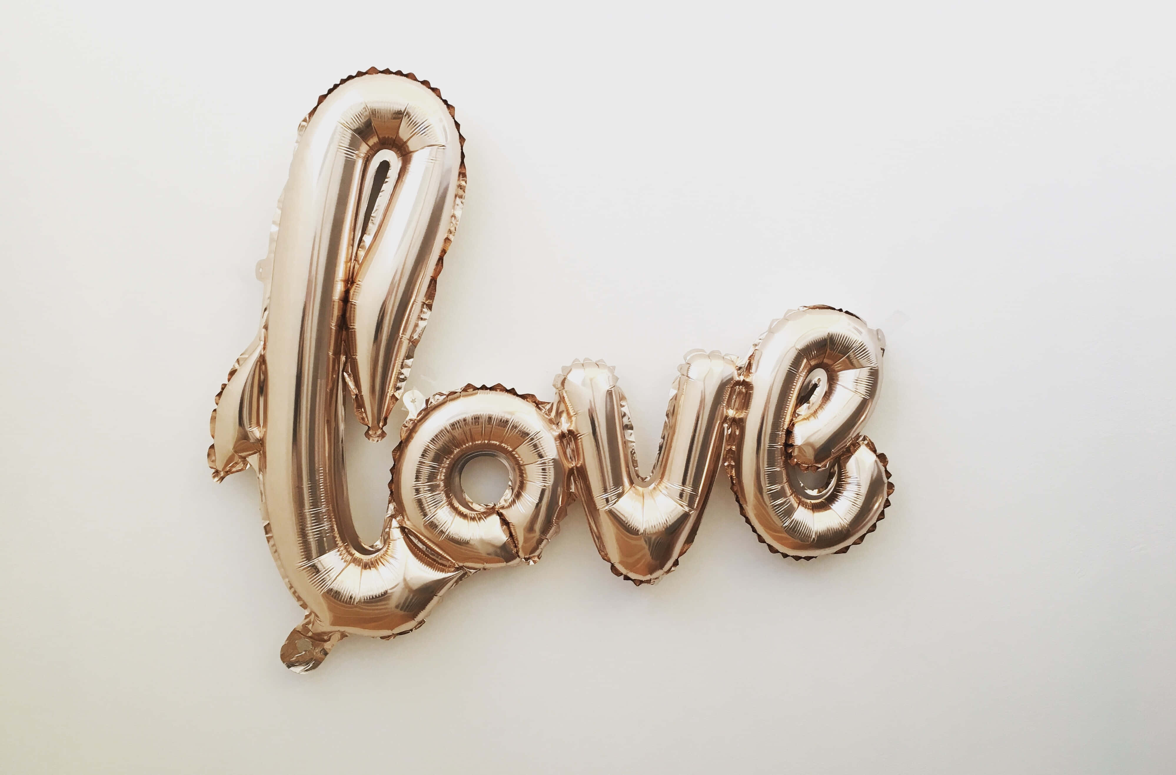 rose gold love balloon, shiny rose gold foil balloons, love, 4K Desktop Wallpaper