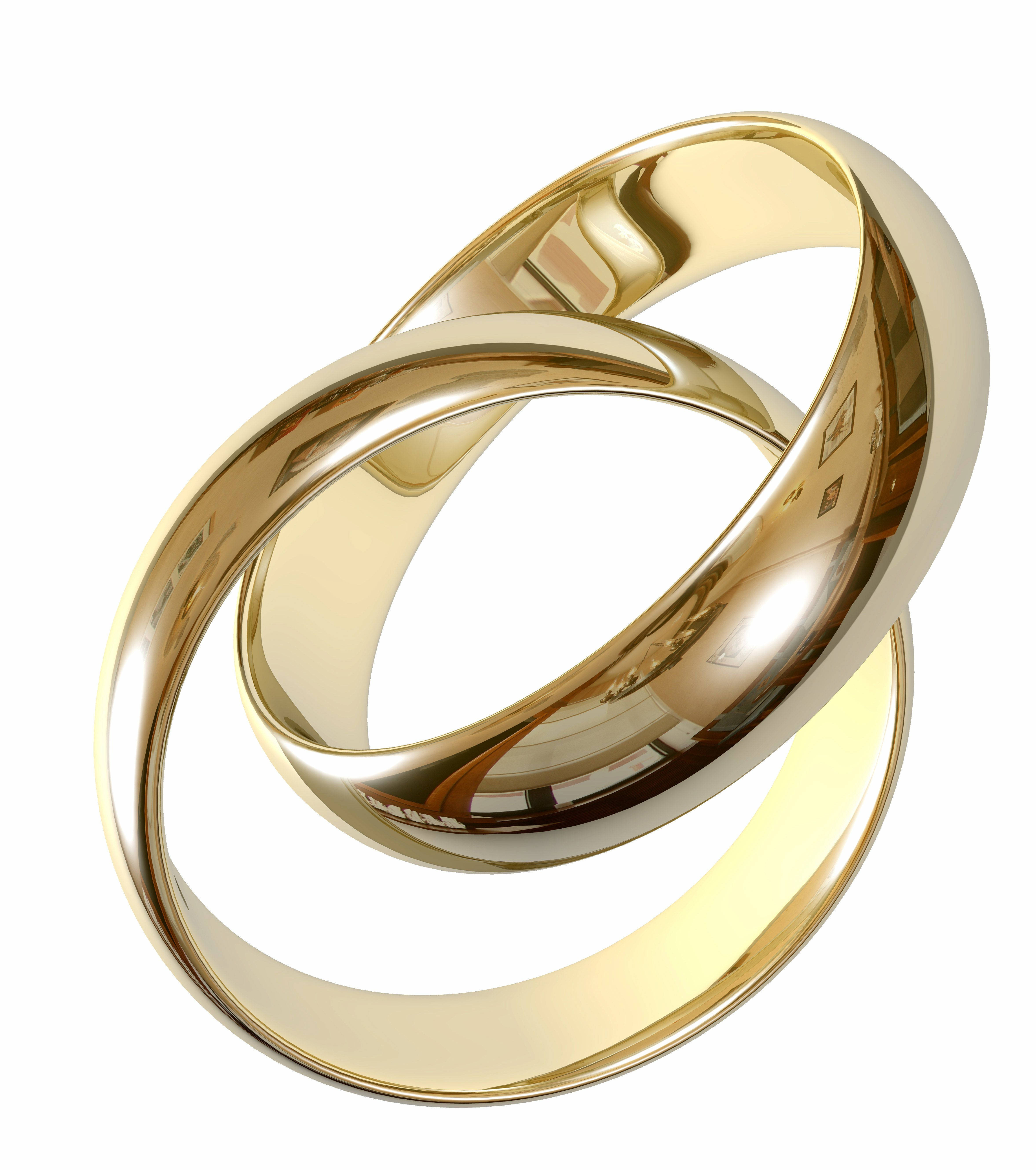 couple gold wedding rings, gold wedding bands, polished reflections, 5K Phone Wallpaper