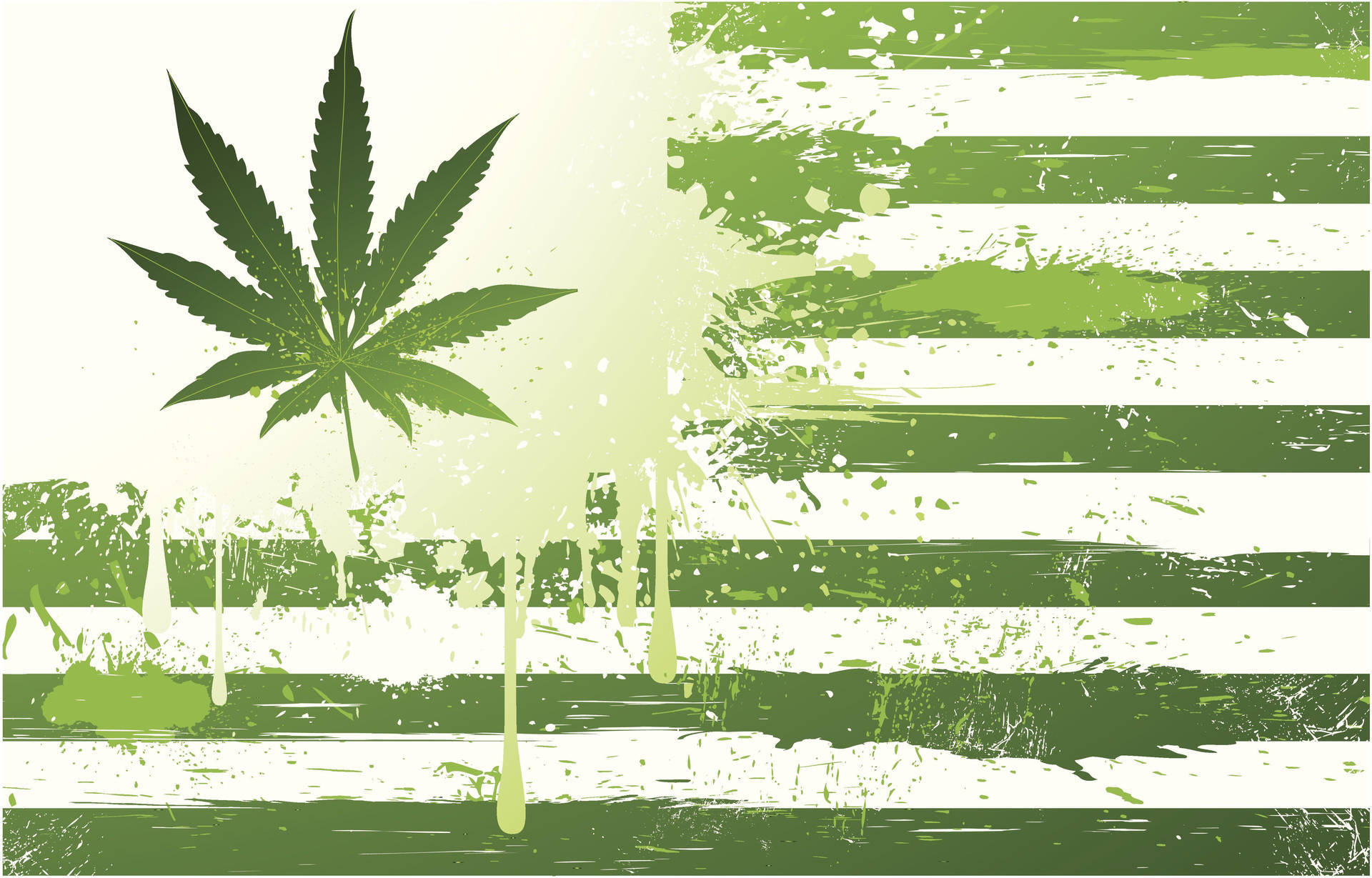 cannabis leaf, green paint, distressed American flag, Full HD Desktop Wallpaper