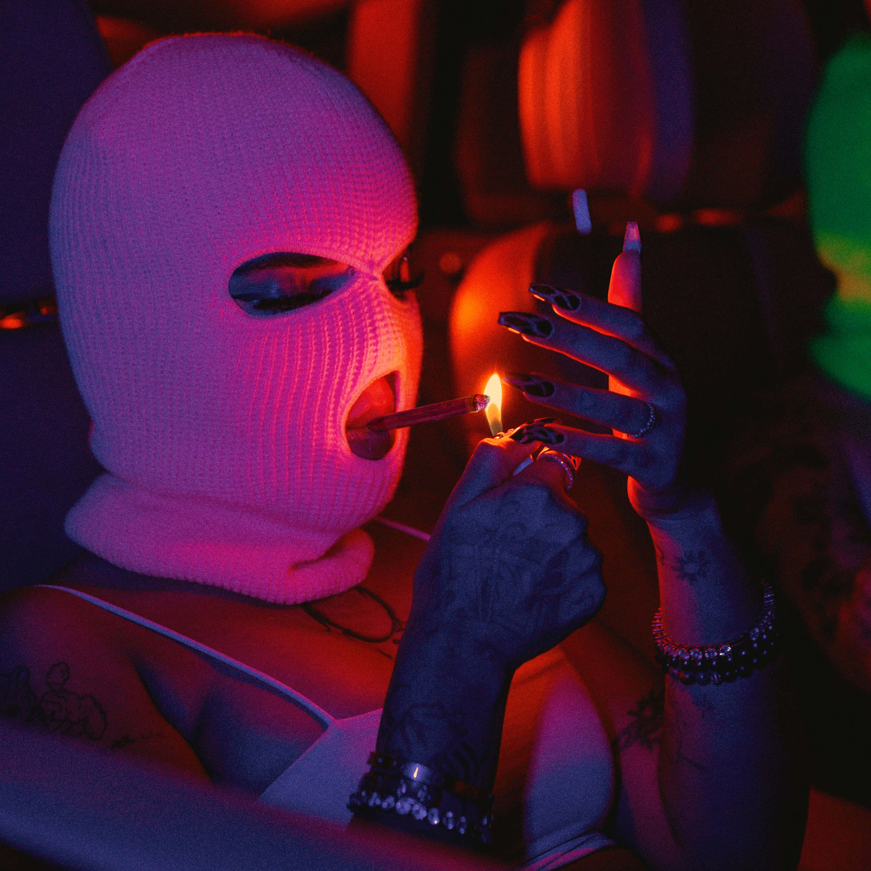 weed blunt, neon pink, neon red, 2K Desktop Wallpaper