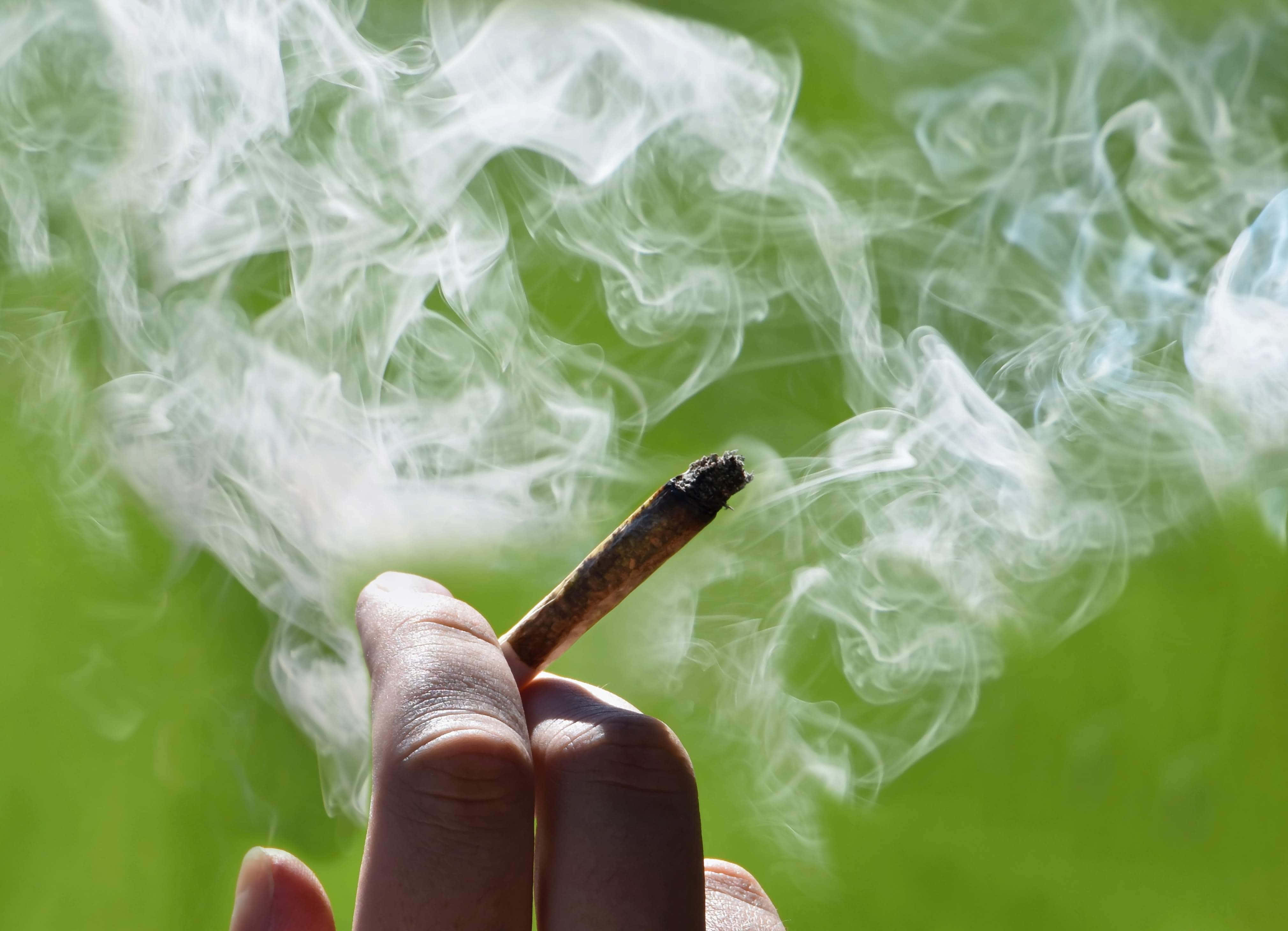 weed blunt, green background, lit cannabis joint, 4K Desktop Wallpaper