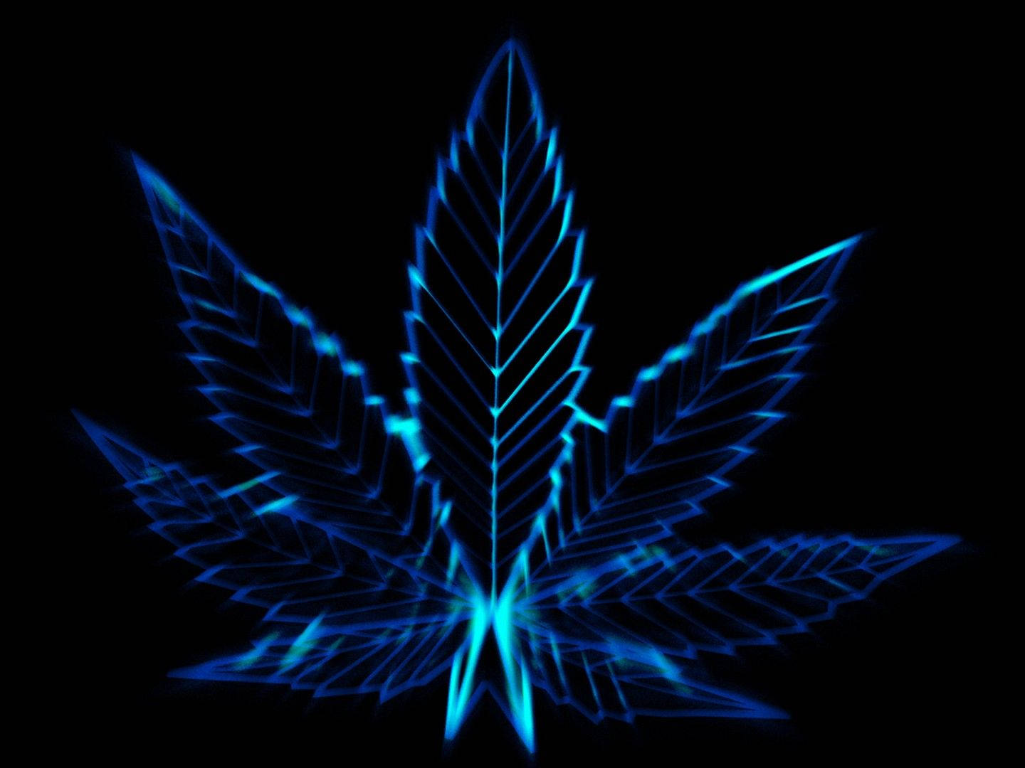 neon blue, cannabis leaf, geometric lines, HD Desktop Wallpaper