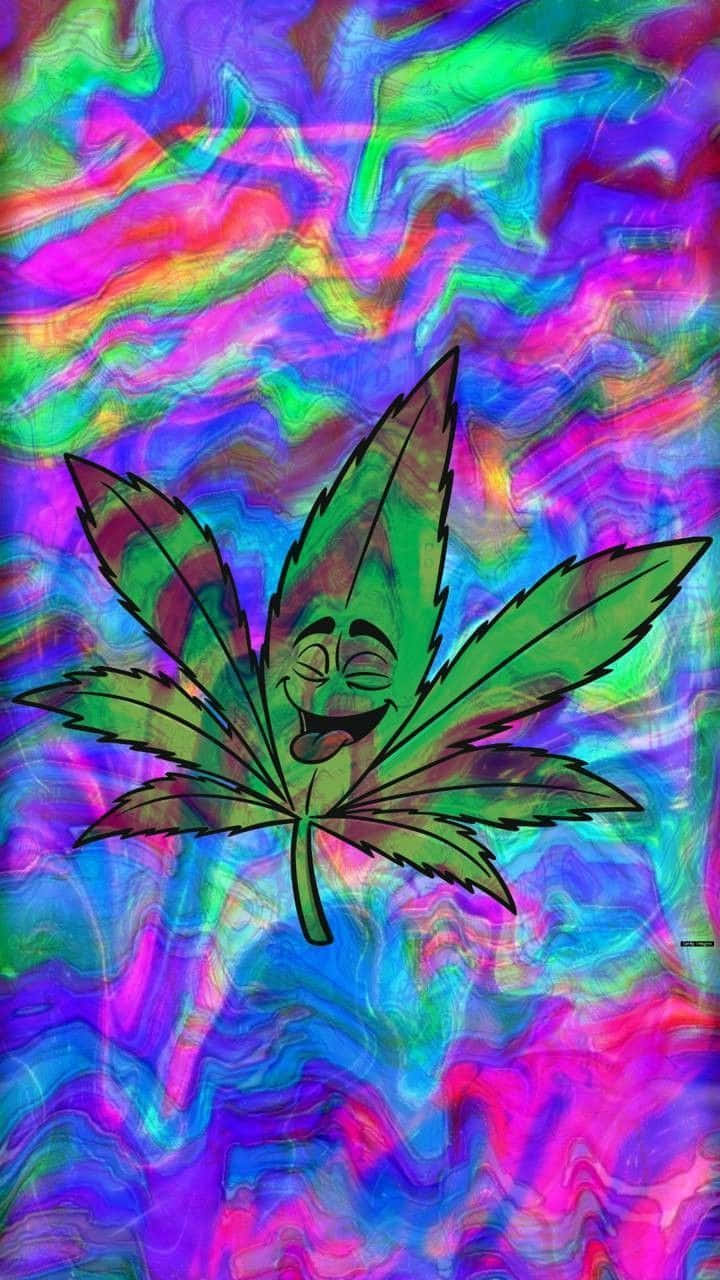 cute stoner, iPhone Screensaver, cartoon cannabis leaf, HD Phone Wallpaper