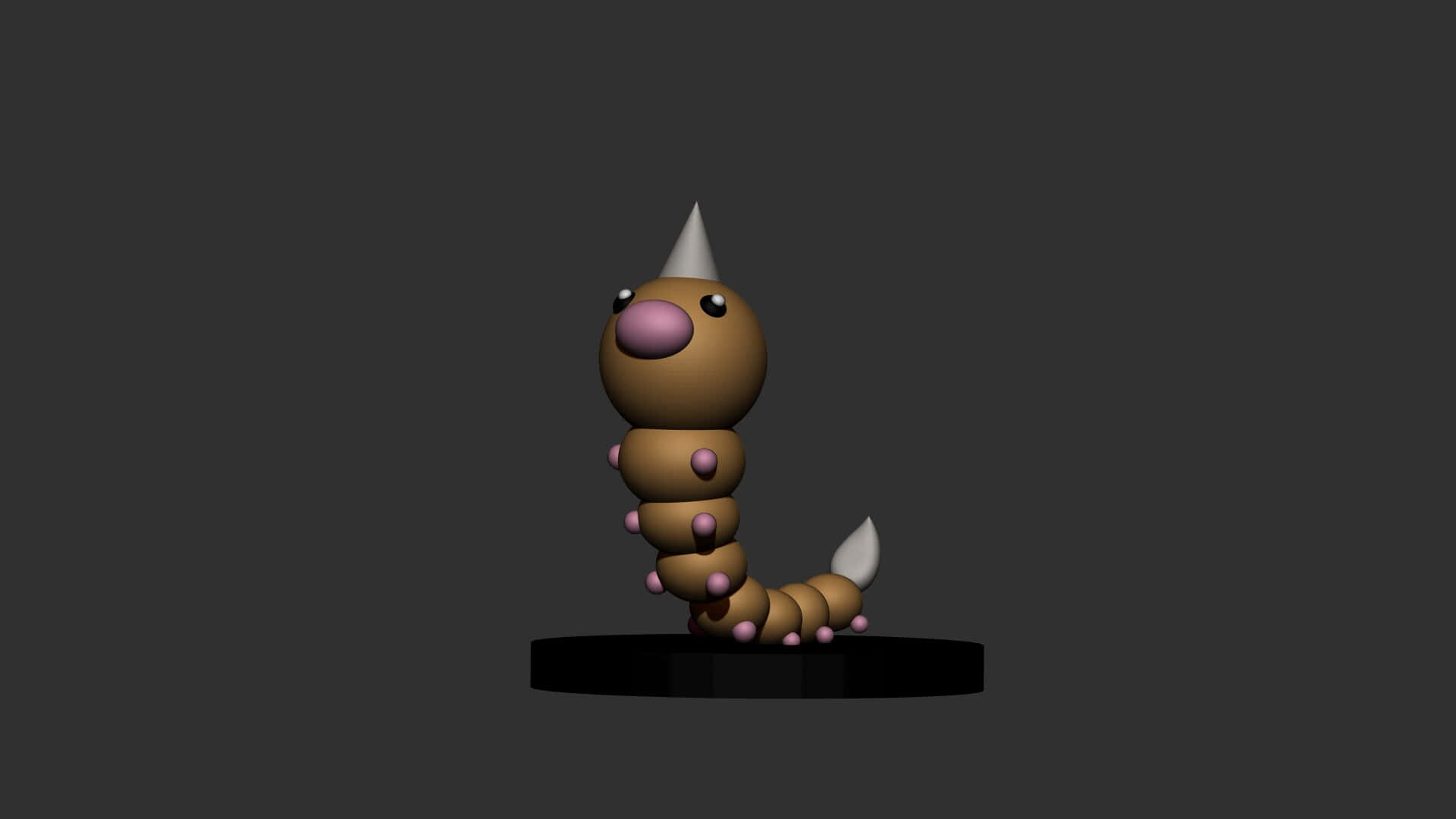 Weedle, 3d-rendered, brown segments, Full HD Desktop Wallpaper
