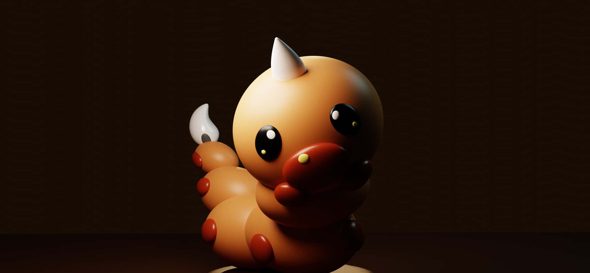 Weedle, orange caterpillar, white horns, Full HD Desktop Wallpaper