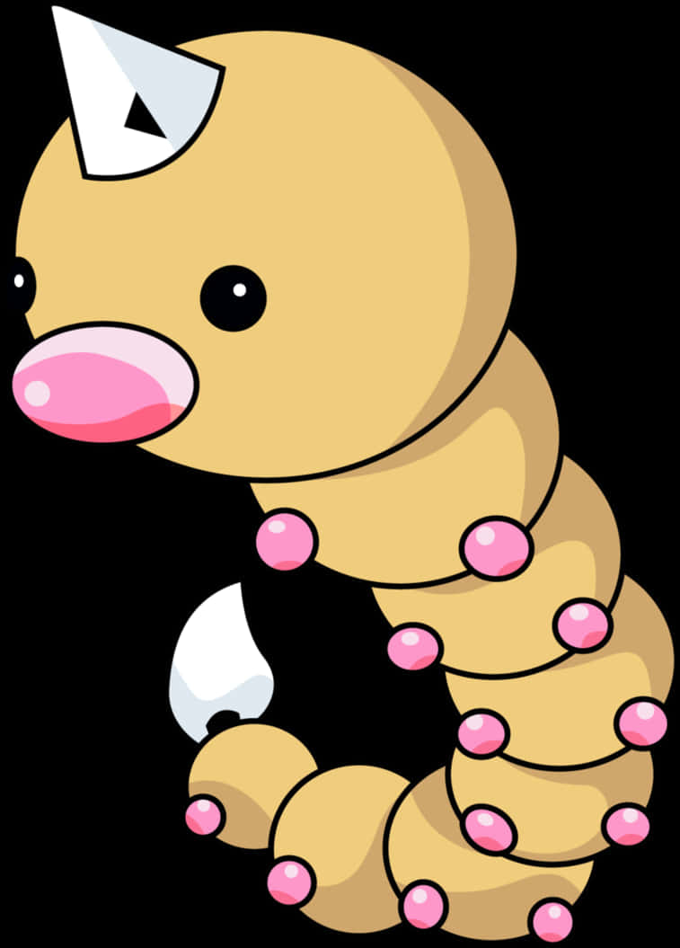 Weedle, tan caterpillar, white horn, SD Phone Wallpaper