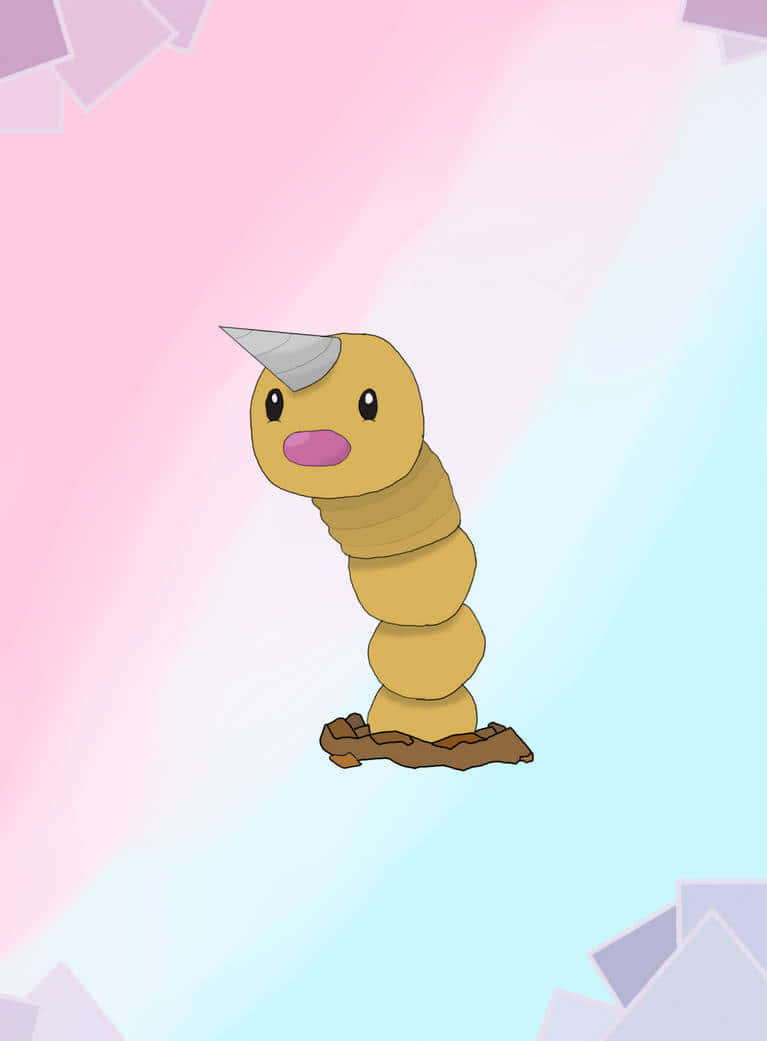 Weedle, yellow segmented worm-like creature, silver horn, SD Phone Wallpaper