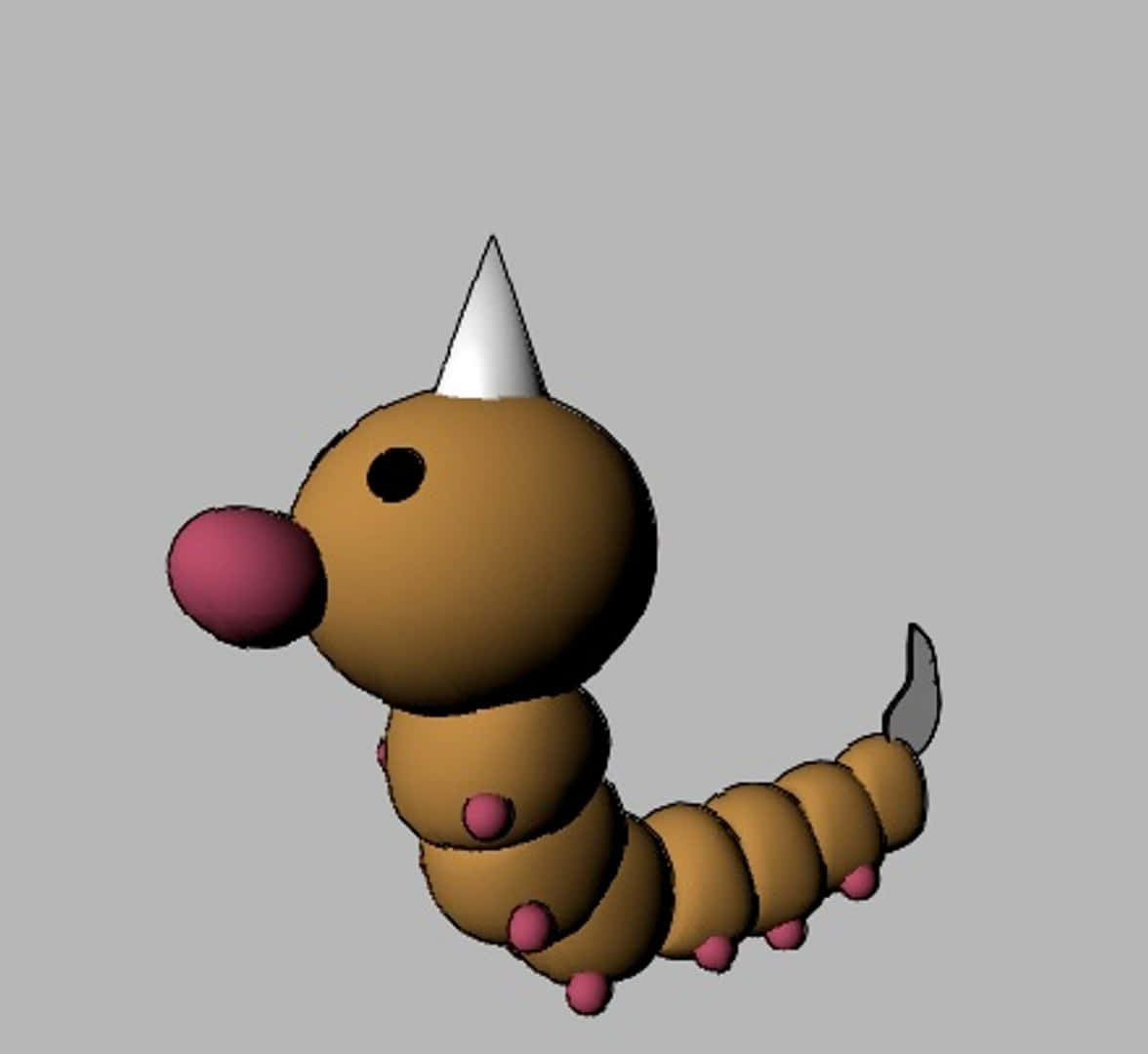 Weedle, 3d-rendered, cartoon caterpillar, SD Desktop Wallpaper