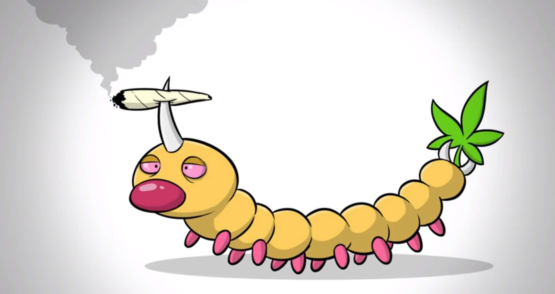 Weedle, cartoon yellow caterpillar, pink feet, HD Desktop Wallpaper