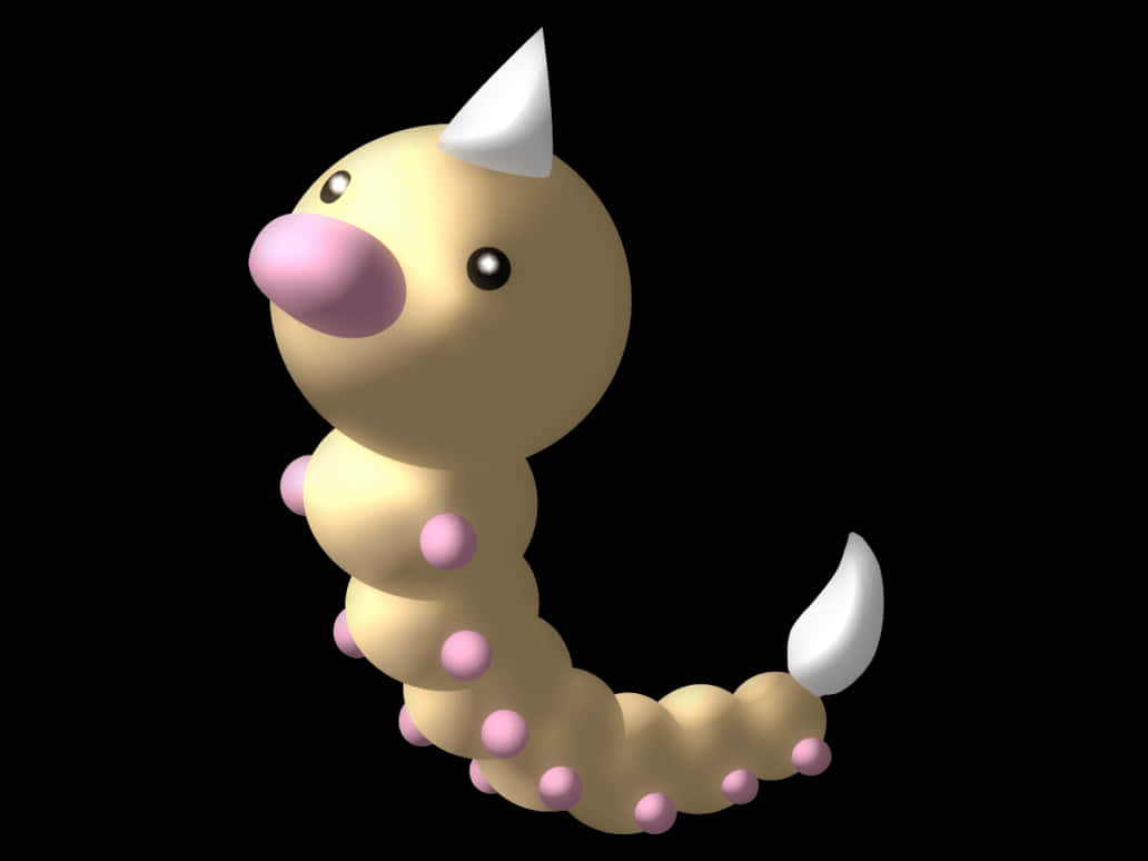 Weedle, creamy yellow, pink spots, SD Desktop Wallpaper