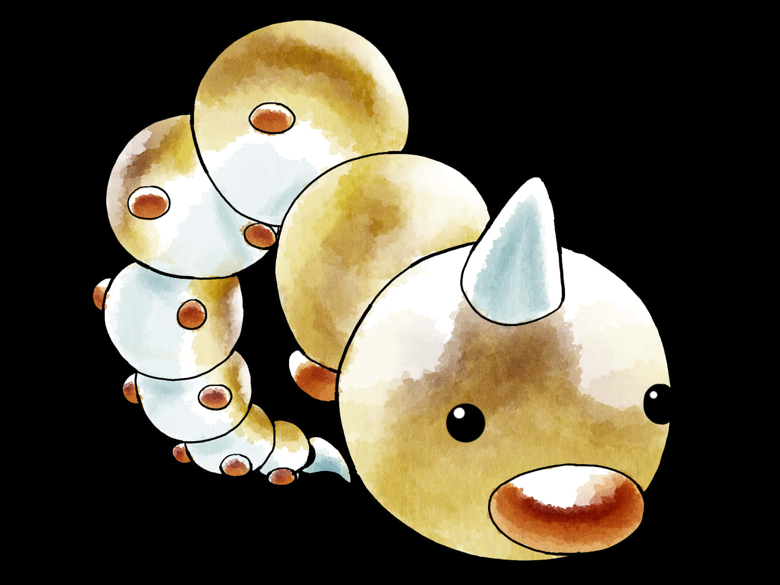 Weedle, watercolor-style, caterpillar, HD Desktop Wallpaper
