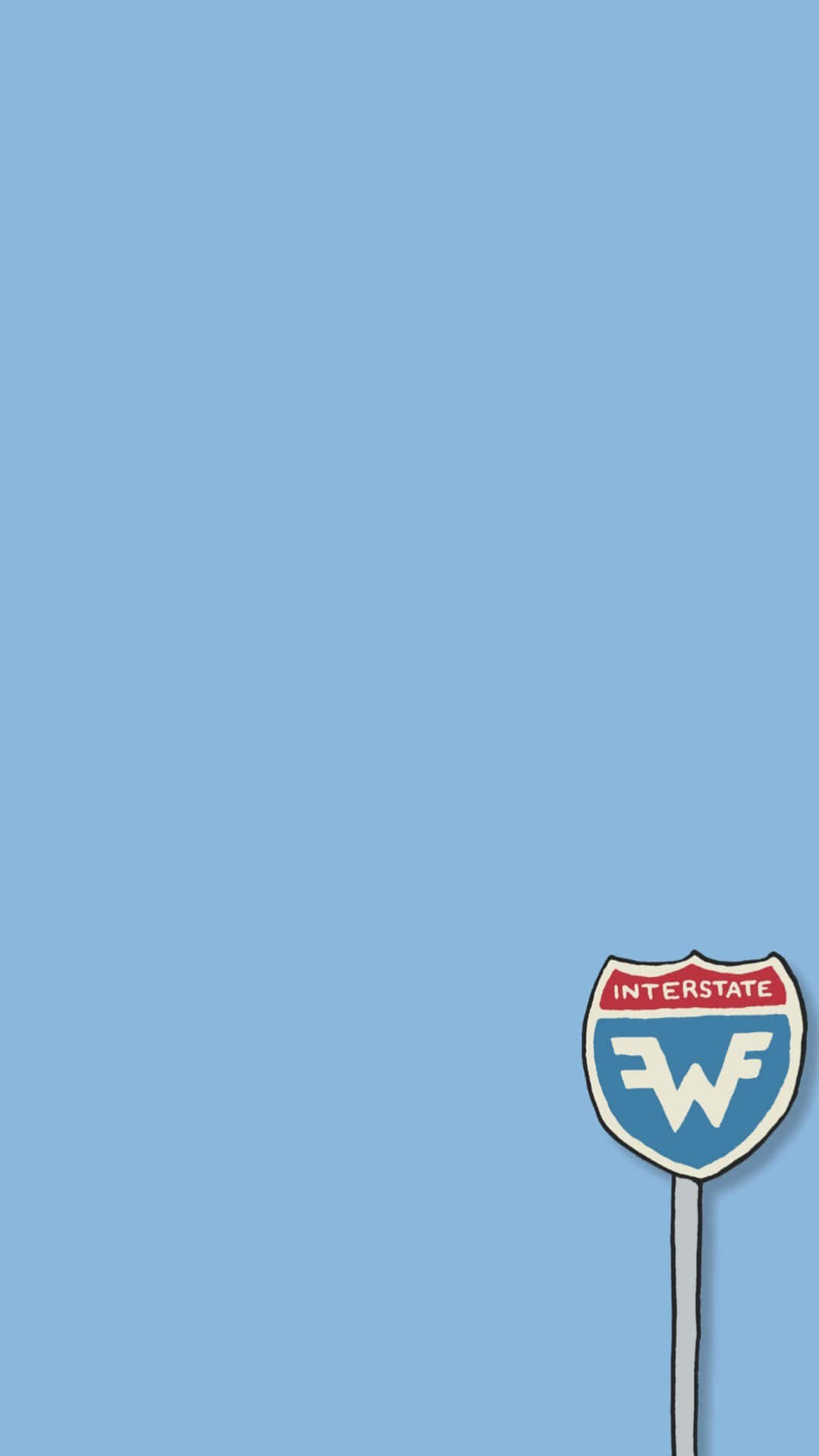 Weezer, interstate sign, stylized W logo, Full HD Phone Wallpaper