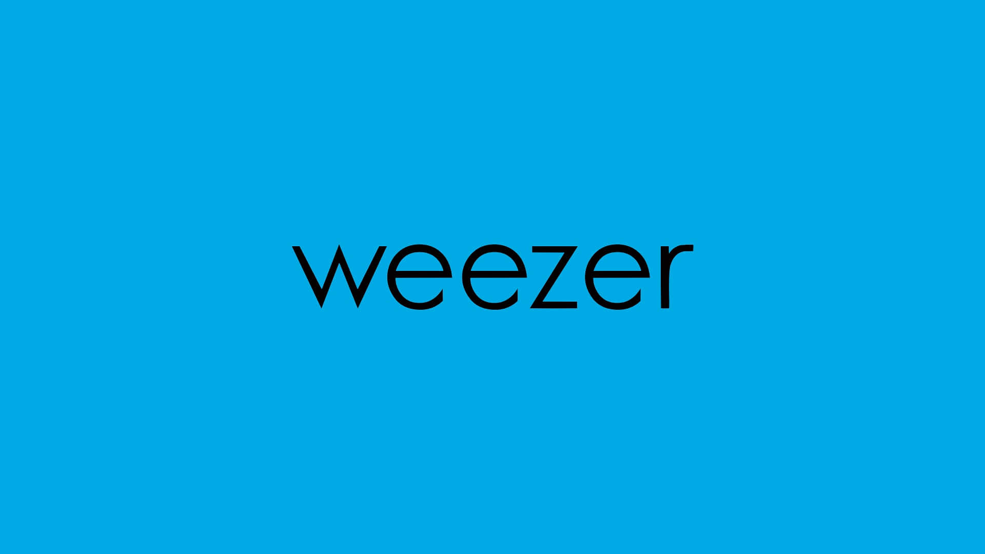 Weezer, blue background, bold black font, Full HD Desktop Wallpaper