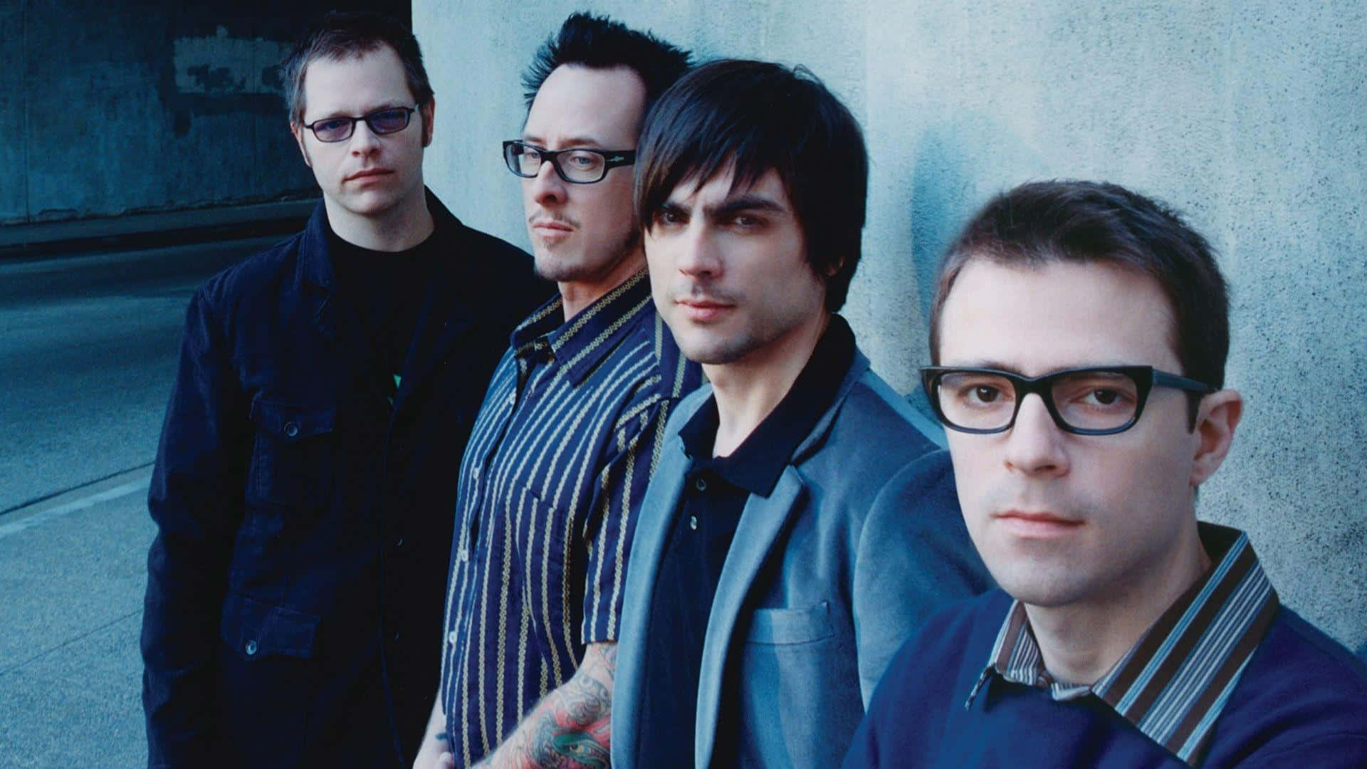 Weezer, band members, glasses, Full HD Desktop Wallpaper