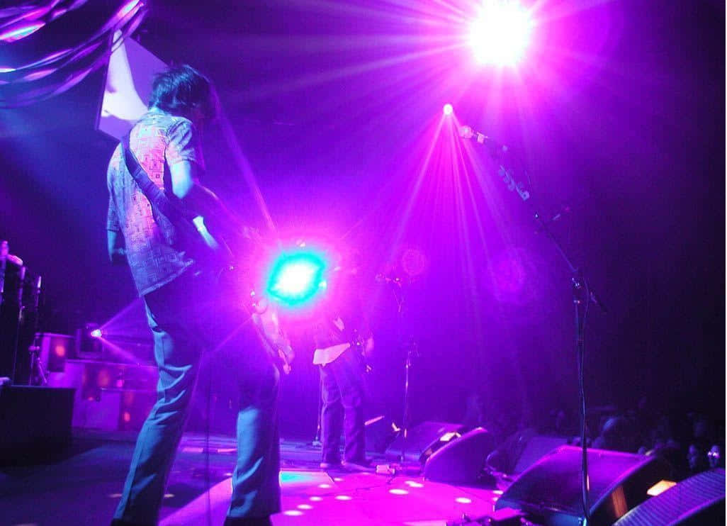 Weezer, concert stage lights, vibrant purple, SD Desktop Wallpaper
