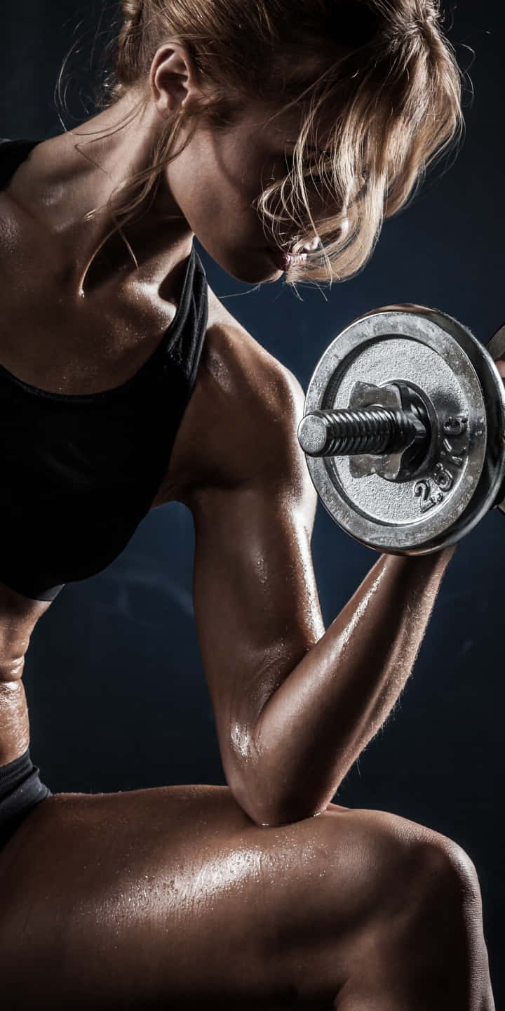 female, dumbbell, black tank top, HD Phone Wallpaper