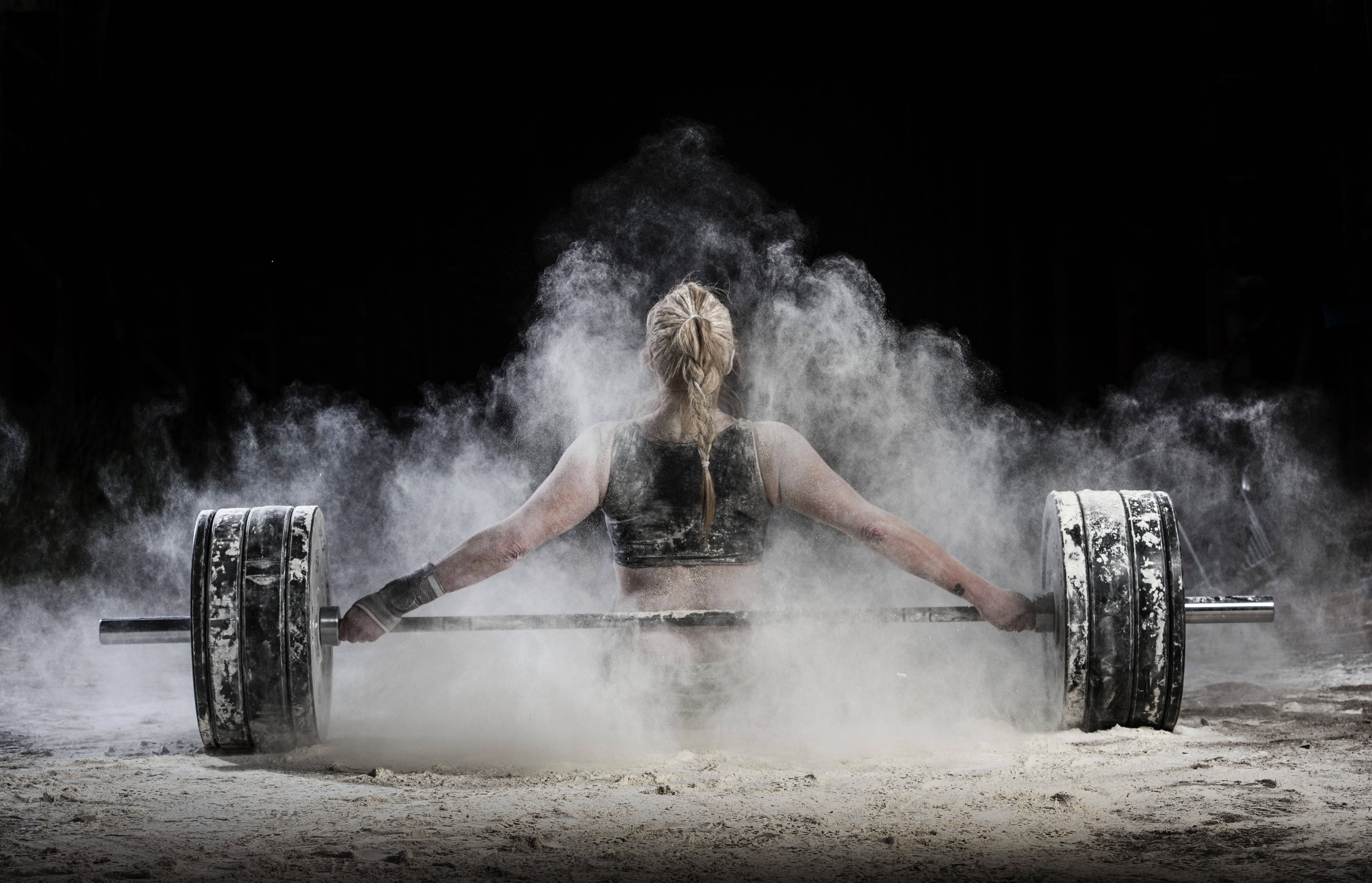 weightlifting, braids, barbell, 5K Desktop Wallpaper