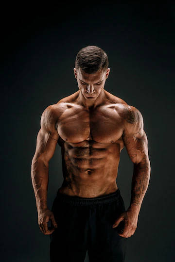 bodybuilder, muscular man, defined abs, SD Phone Wallpaper