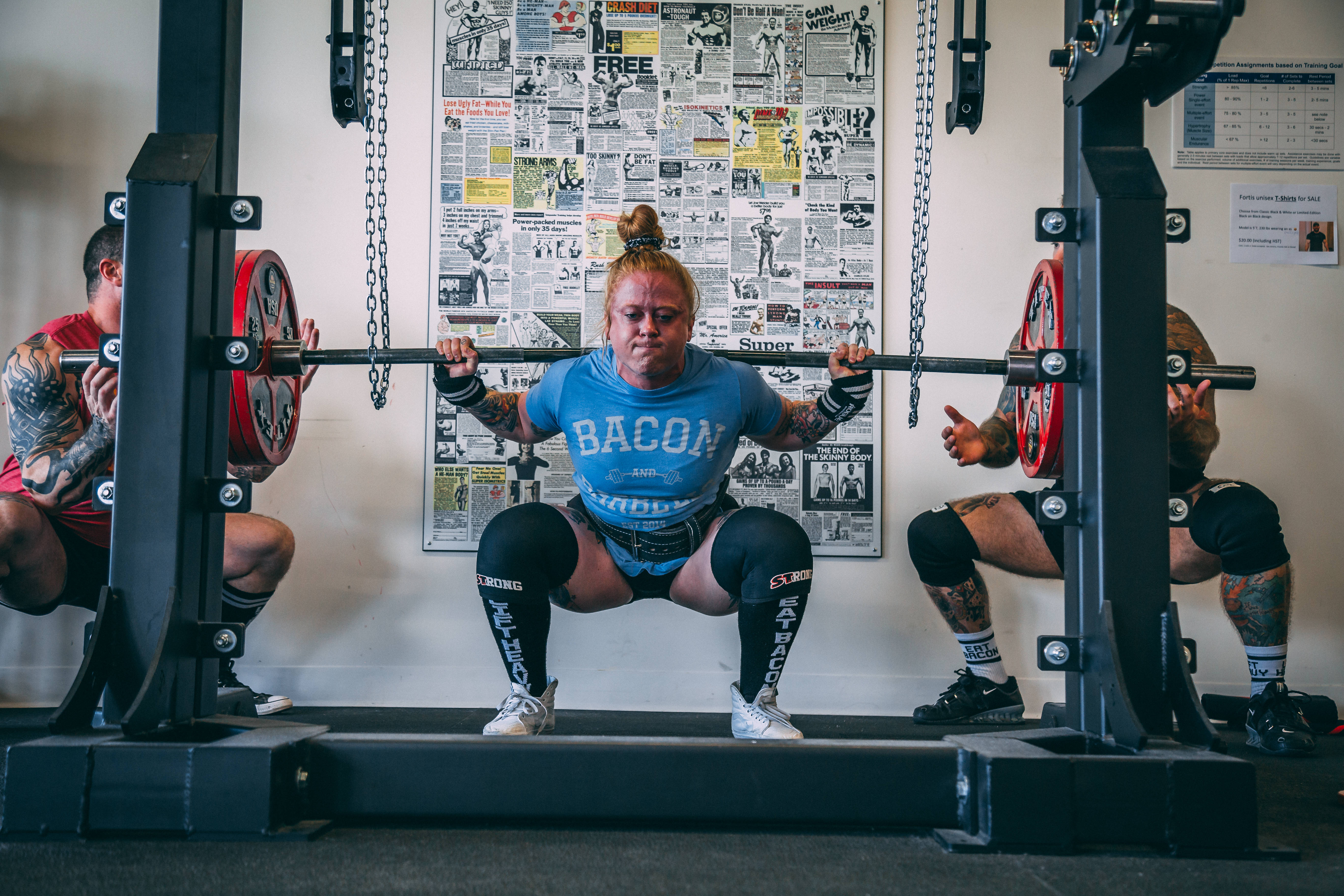 BACON, blue, barbell, 5K Desktop Wallpaper