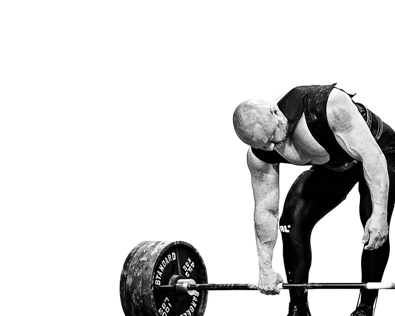 bald weightlifter, black gear, heavy barbell, HD Desktop Wallpaper