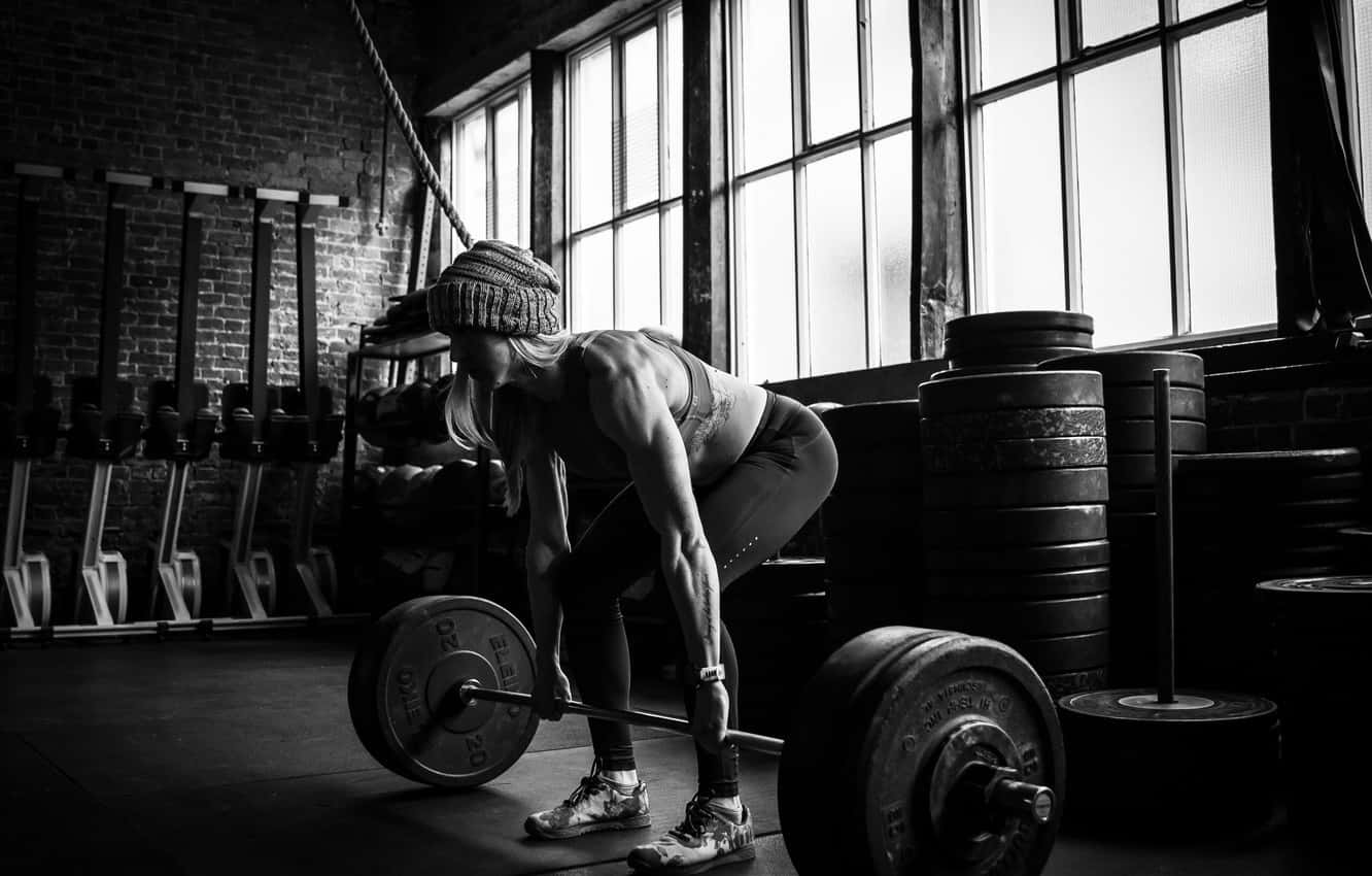 beanie, barbell, brick walls, HD Desktop Wallpaper