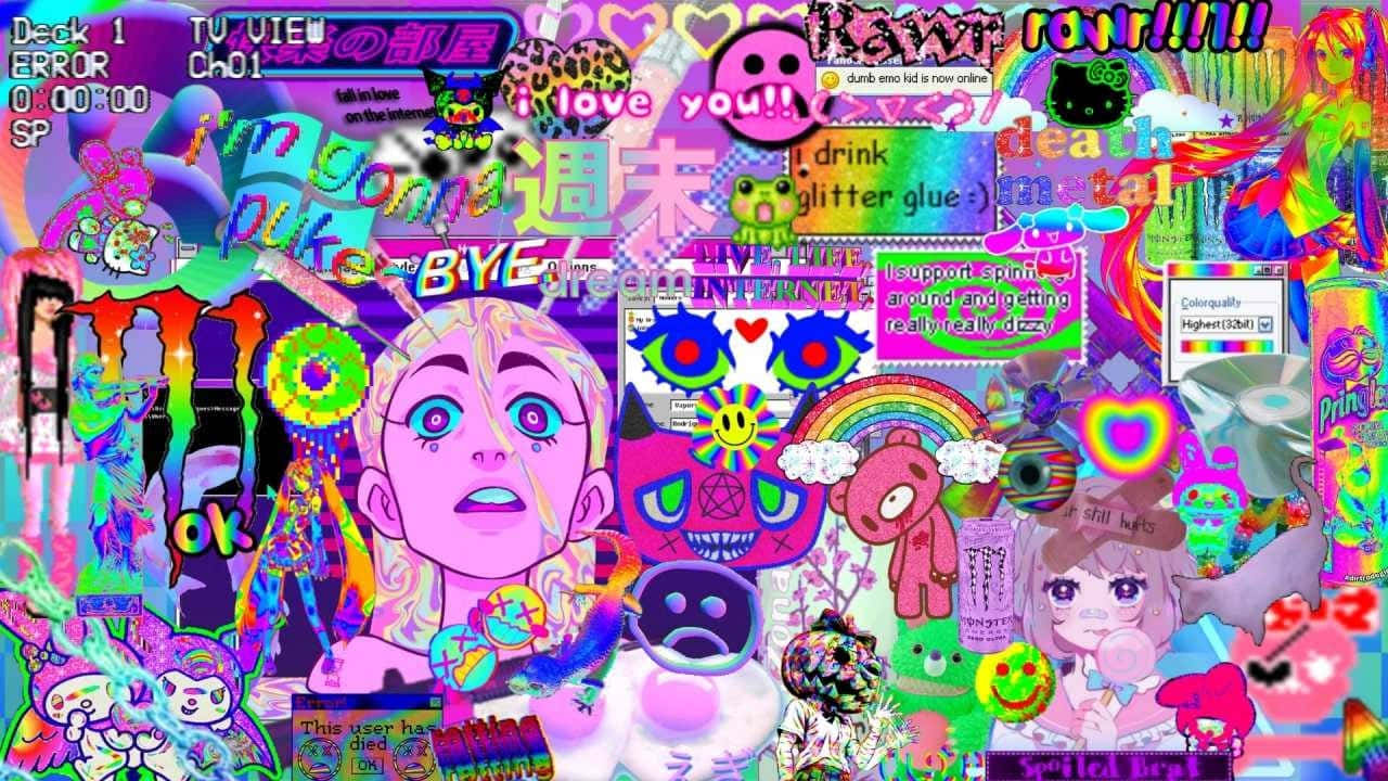 Weirdcore, chaos, collage, HD Desktop Wallpaper
