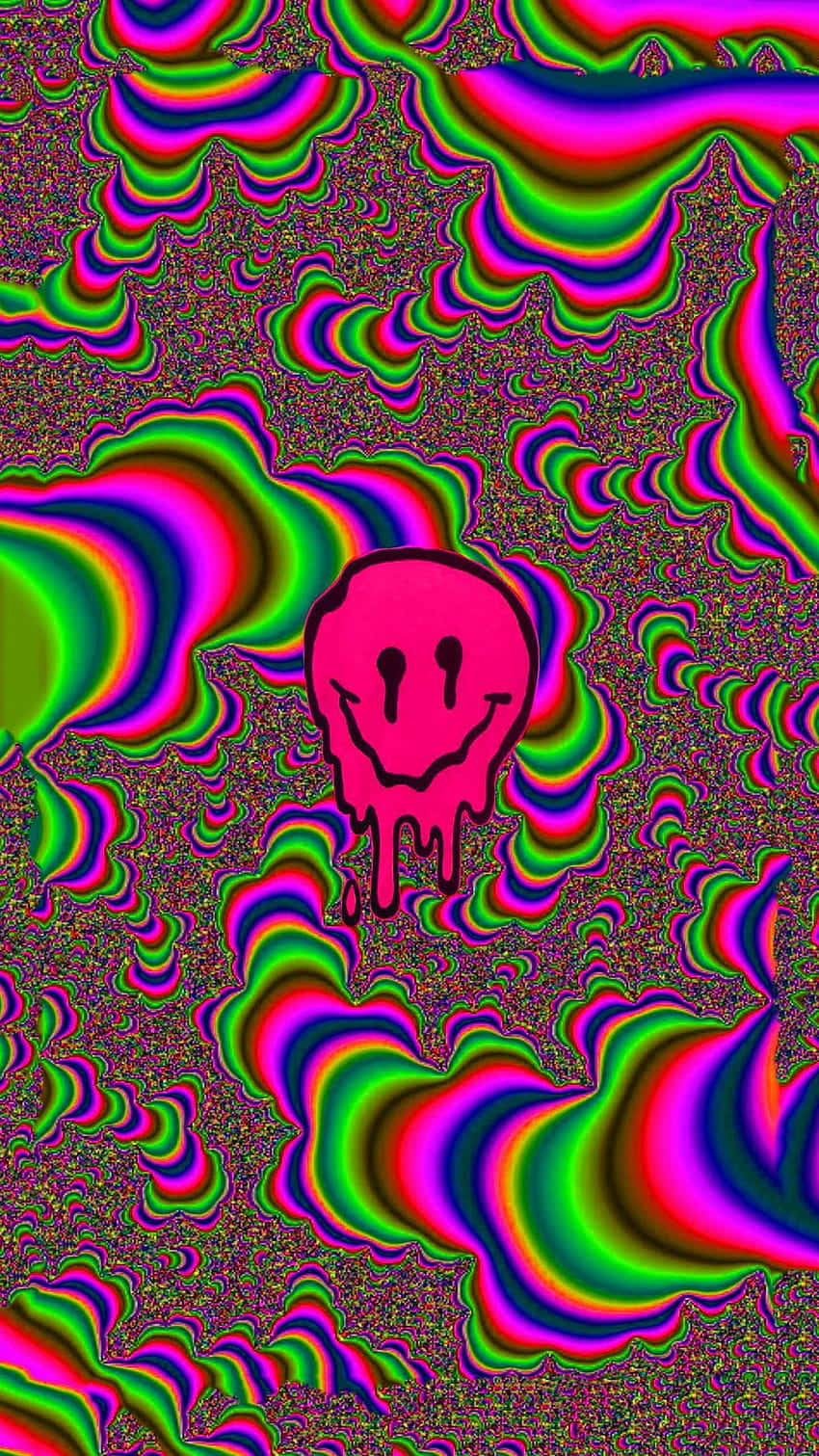 pink smiley, neon green, purple, HD Phone Wallpaper