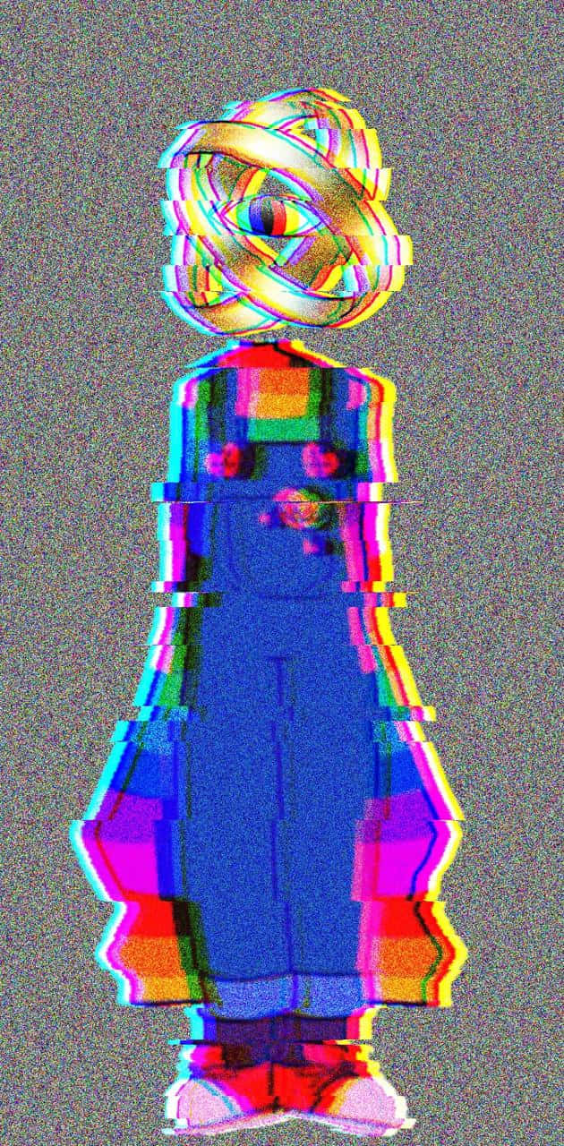 floating rings, glitched figure, overalls, HD Phone Wallpaper