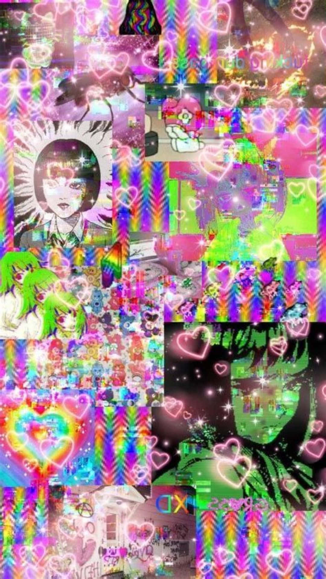 Weirdcore Pfp, anime characters, glitch art, Full HD Phone Wallpaper