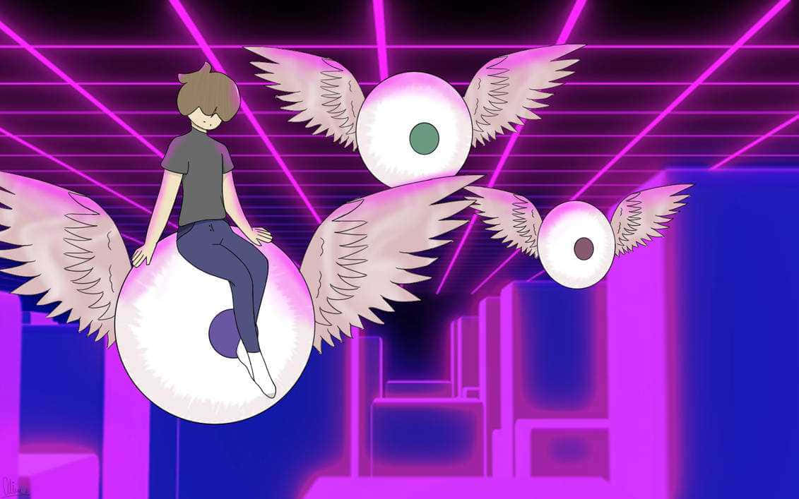 winged eyes, giant eyeball, floating winged eyeballs, SD Desktop Wallpaper