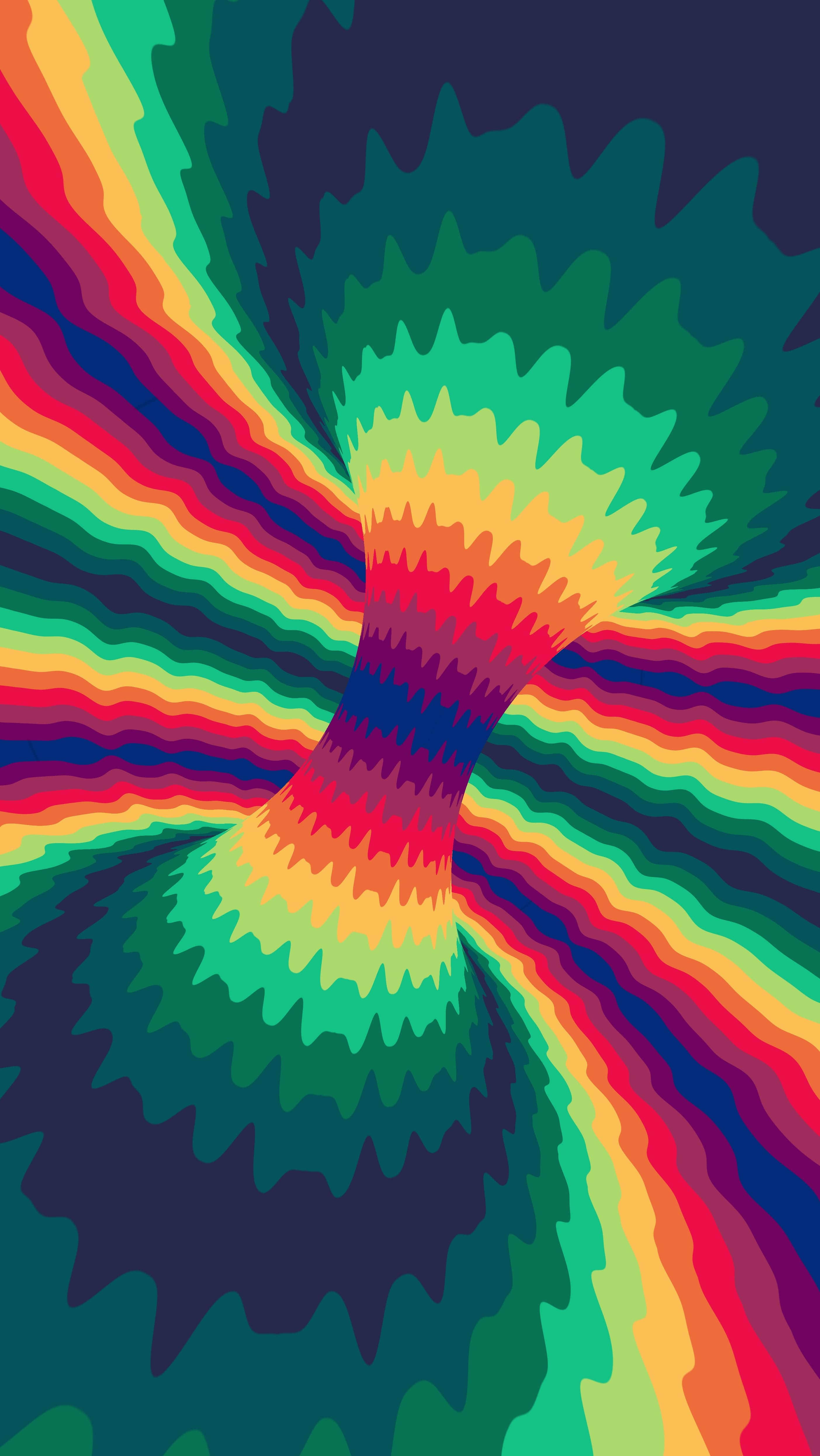 Weirdcore, tornado, rainbow colors, 4K Phone Wallpaper