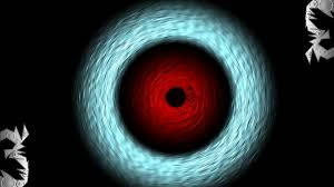 Weirdcore, red eyes, glowing blue energy, SD Desktop Wallpaper