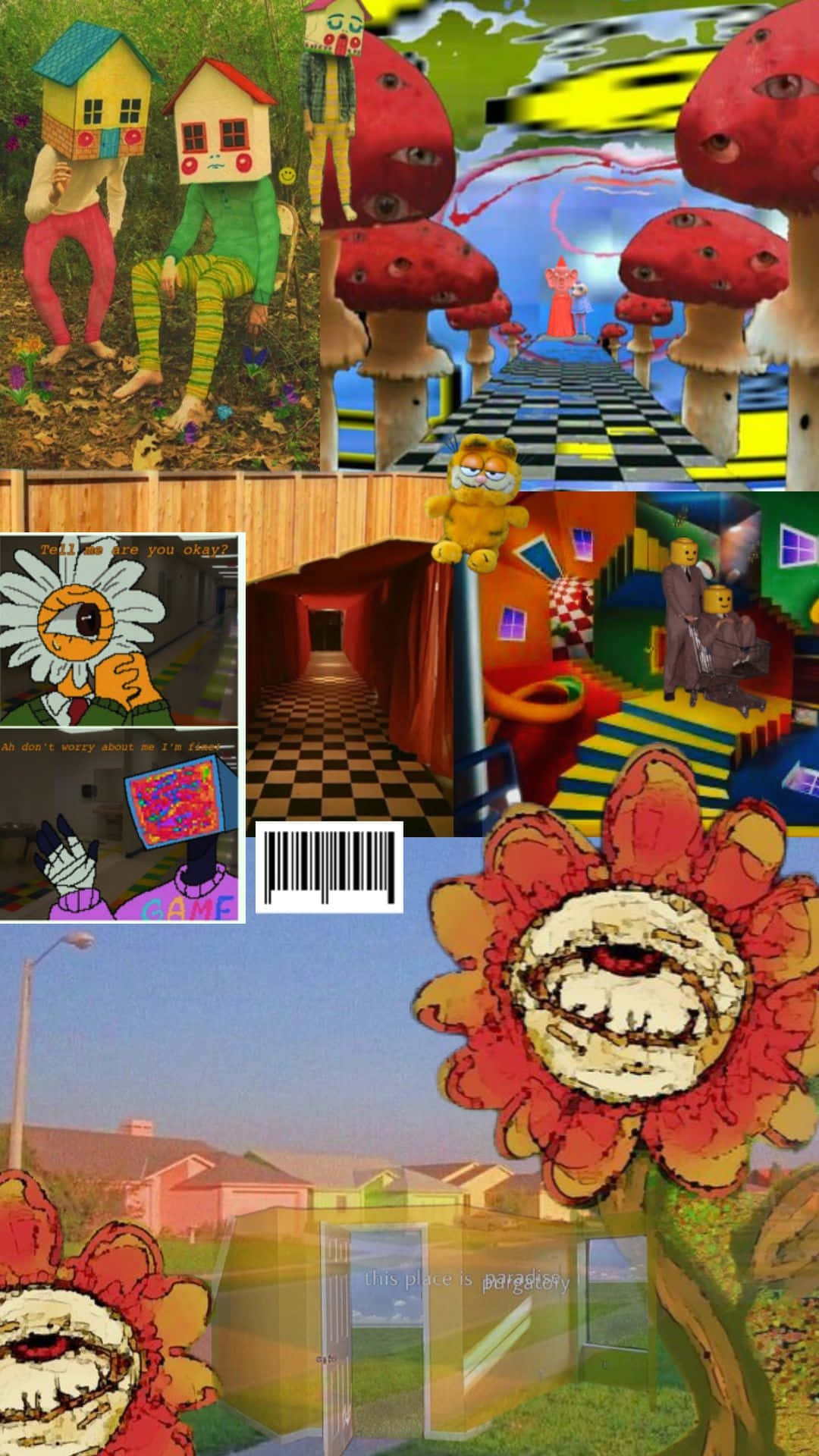 Weirdcore, collage, dreamscape, Full HD Phone Wallpaper